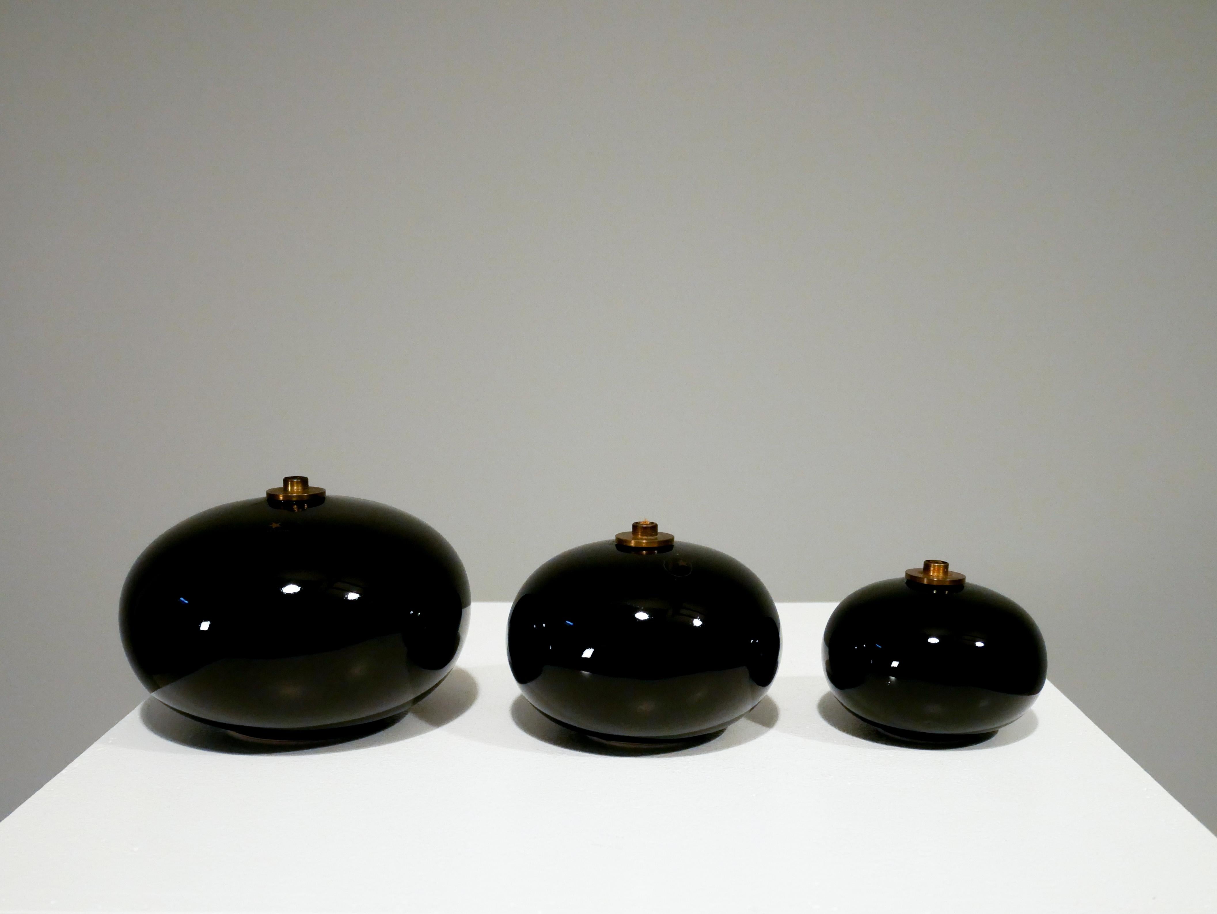 Late 20th Century Trio of Oil Lamps Model Alladin, Sweden 1982 Anne Nilsson Höganäs For Sale