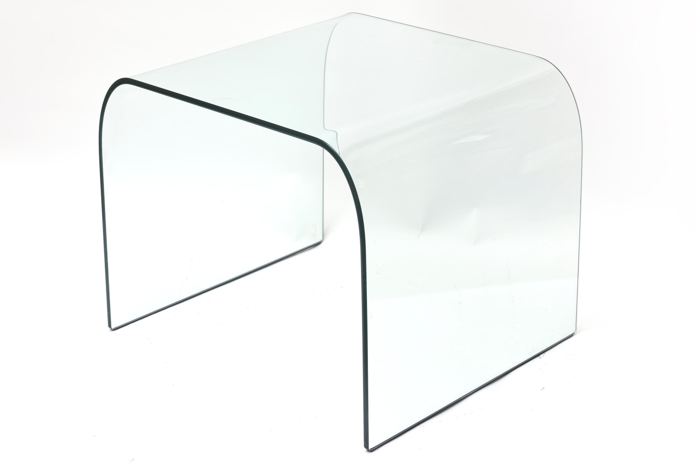 Pace Collection Waterfall Bent Glass Nesting Tables by Fiam Trio 1