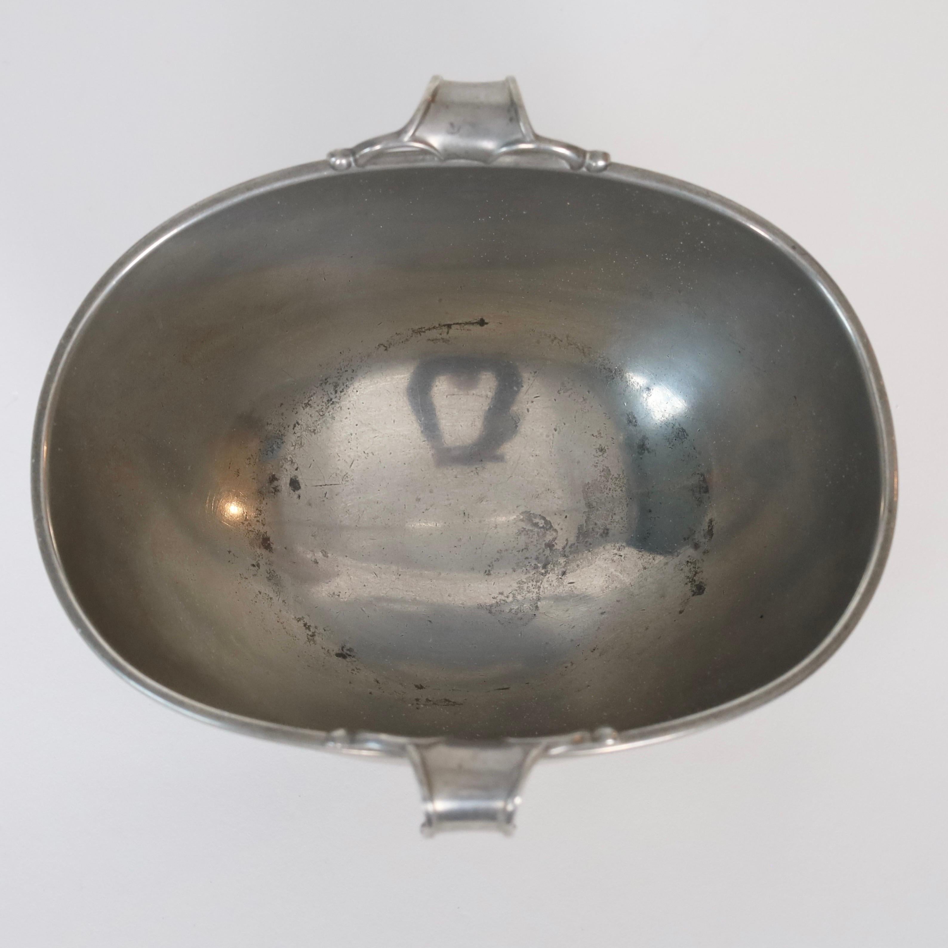 Trio aus Zinnschalen auf Sockel von Just Andersen, 1930er Jahre, Dänemark im Angebot 4