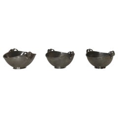 Trio of Pedestal Pewter Bowls by Just Andersen, 1930s, Denmark