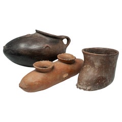 Trio of Pre-Columbian Foot Vessels, West Mexico