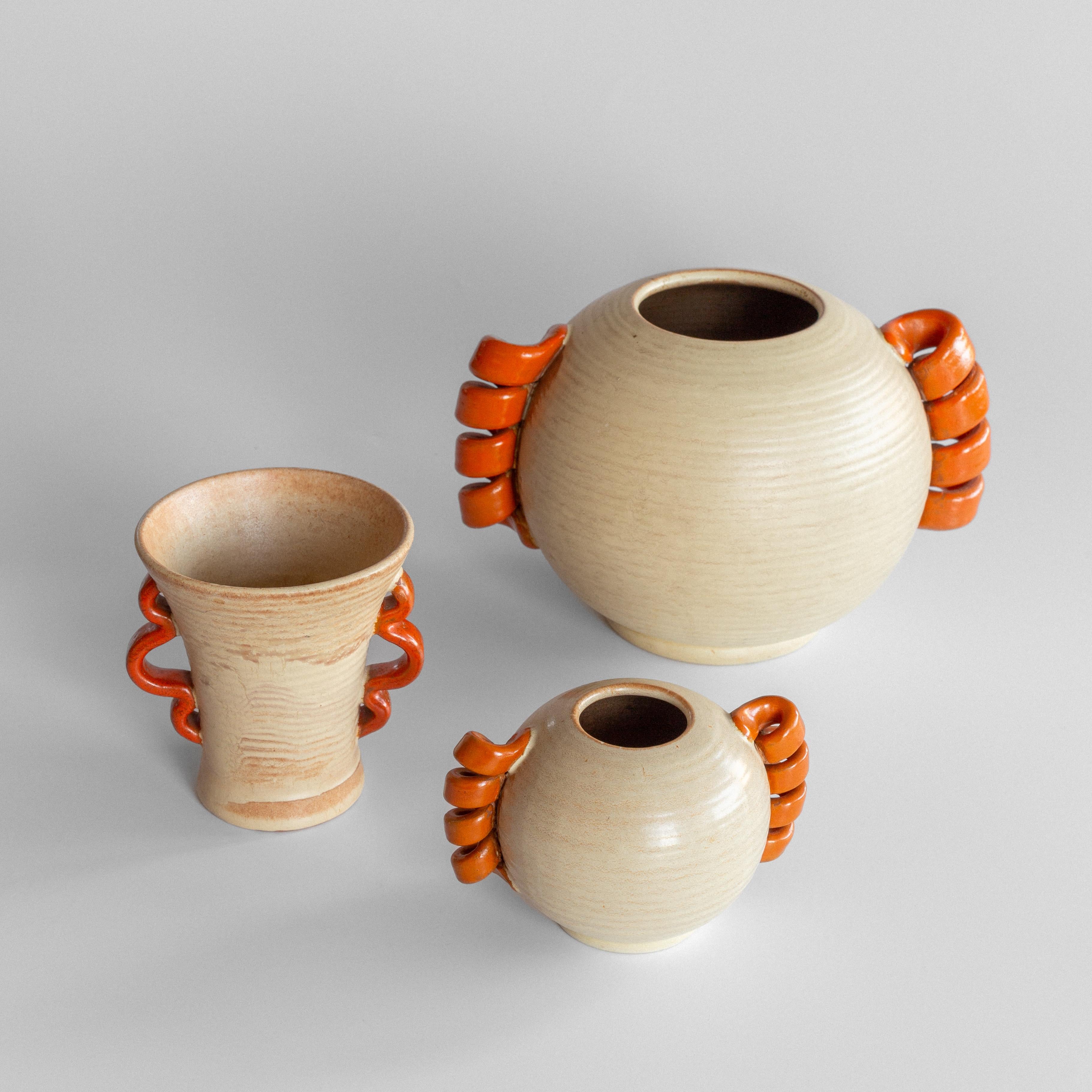 Scandinavo moderno Trio di vasi in ceramica The Modern Scandinavian di Andersson & Johansson, Svezia anni '30 in vendita