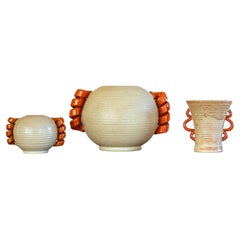 Trio of Scandinavian Modern Ceramic Vases by Andersson & Johansson, 1930s Sweden
