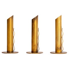 Trio of Scandinavian Modern Vases, Patinated Brass, 1960s, Sweden