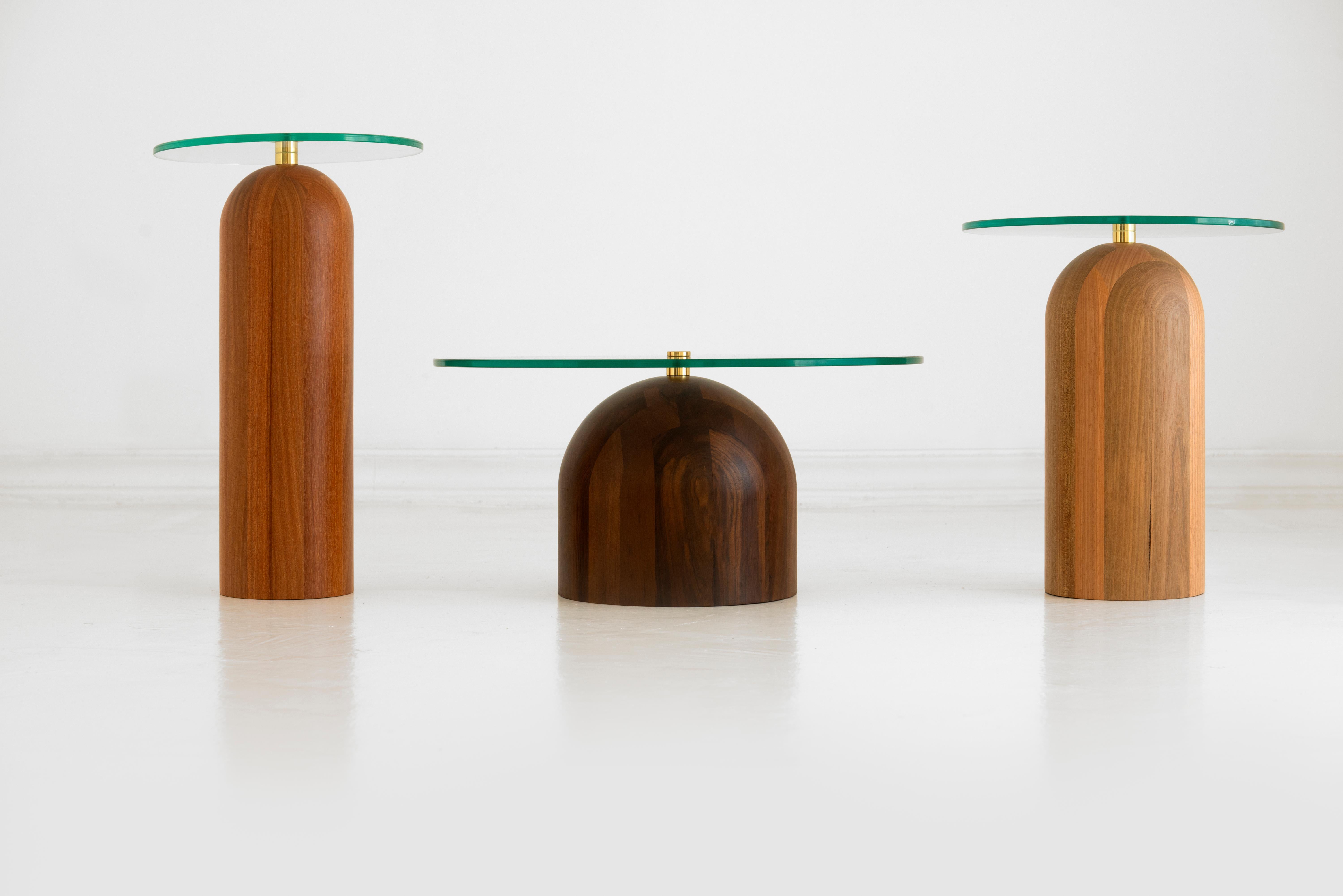 Brazilian Trio of Side Tables by Leandro Garcia Contemporary Brazil Design For Sale