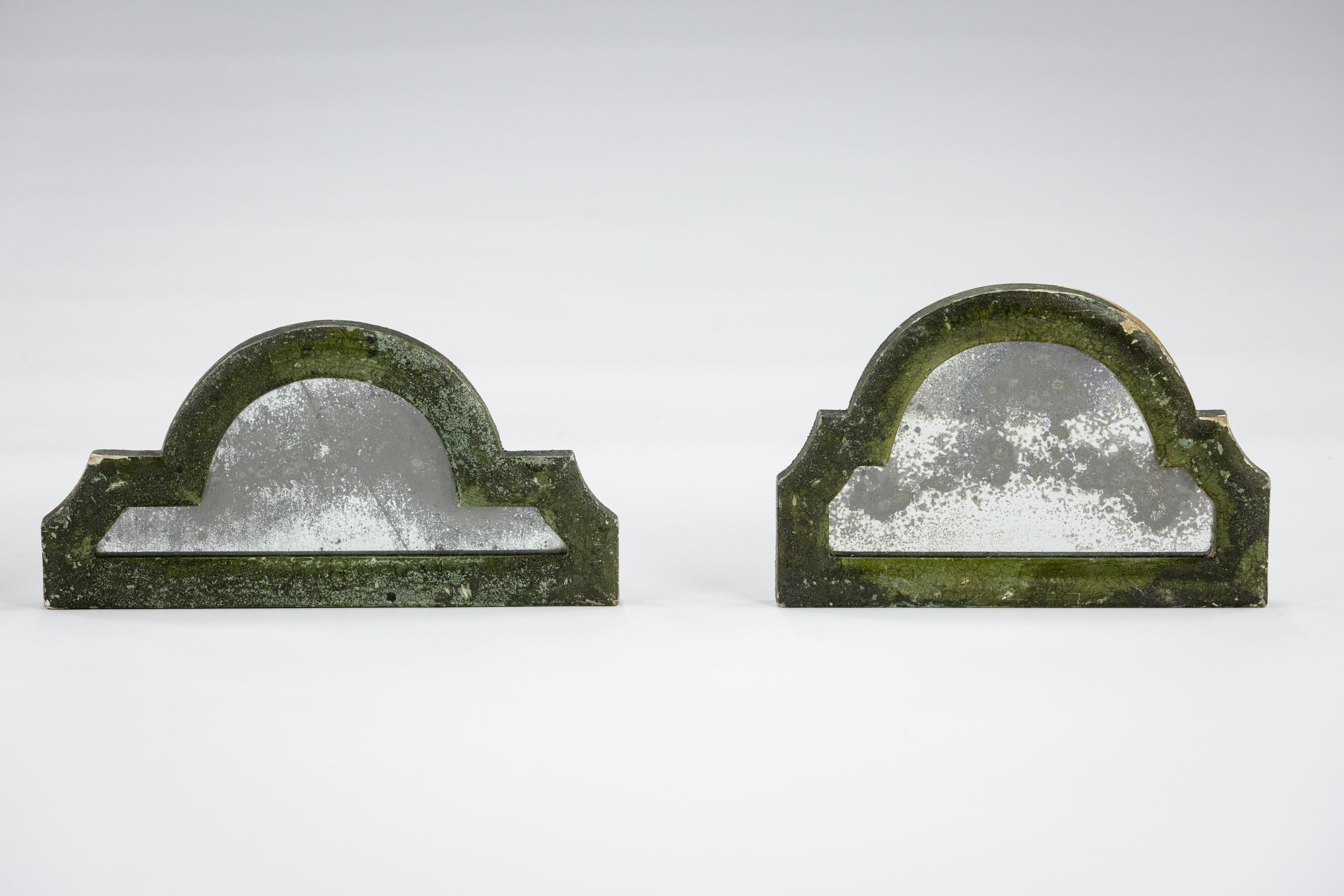 19th Century Trio of Small Foxed Mercury Glass Mirrors For Sale