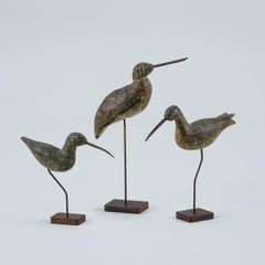 Trio of Small Working Shorebird or Dipper Decoys