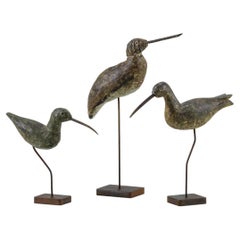 Trio of Small Working Shorebird or Dipper Decoys