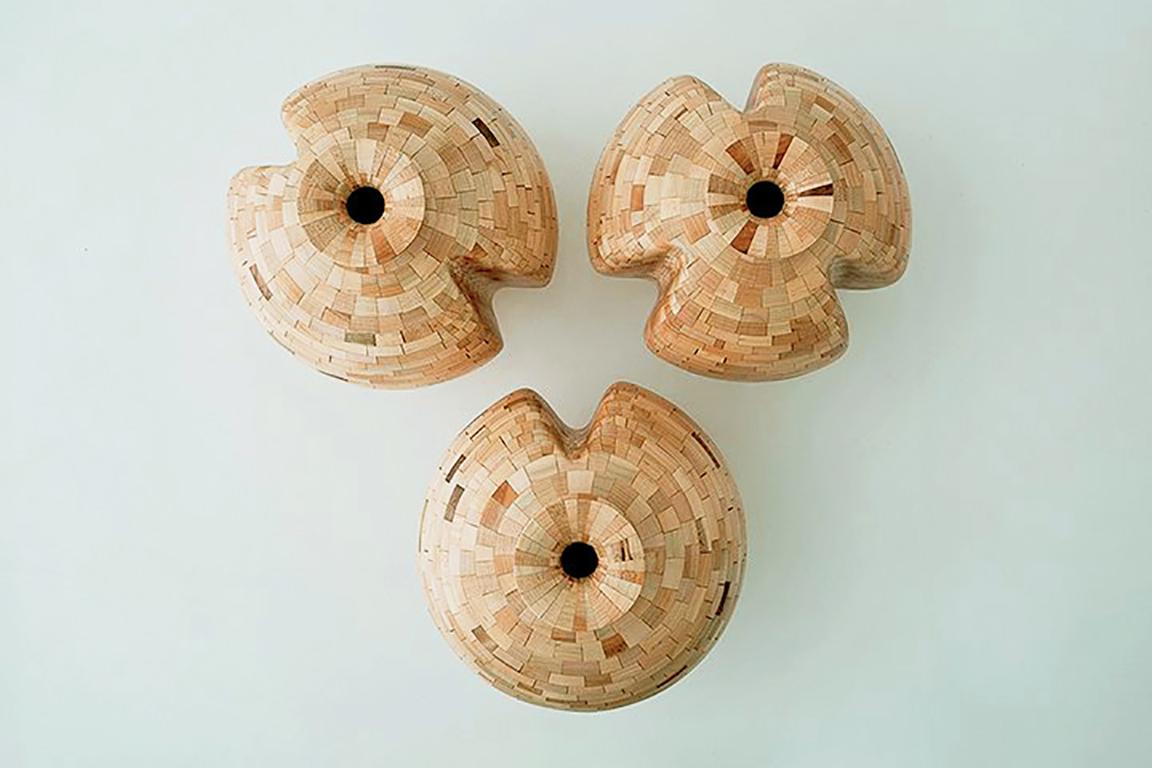 Trio of STACKED Fluted Vessels, by Richard Haining, Available Now For Sale 1