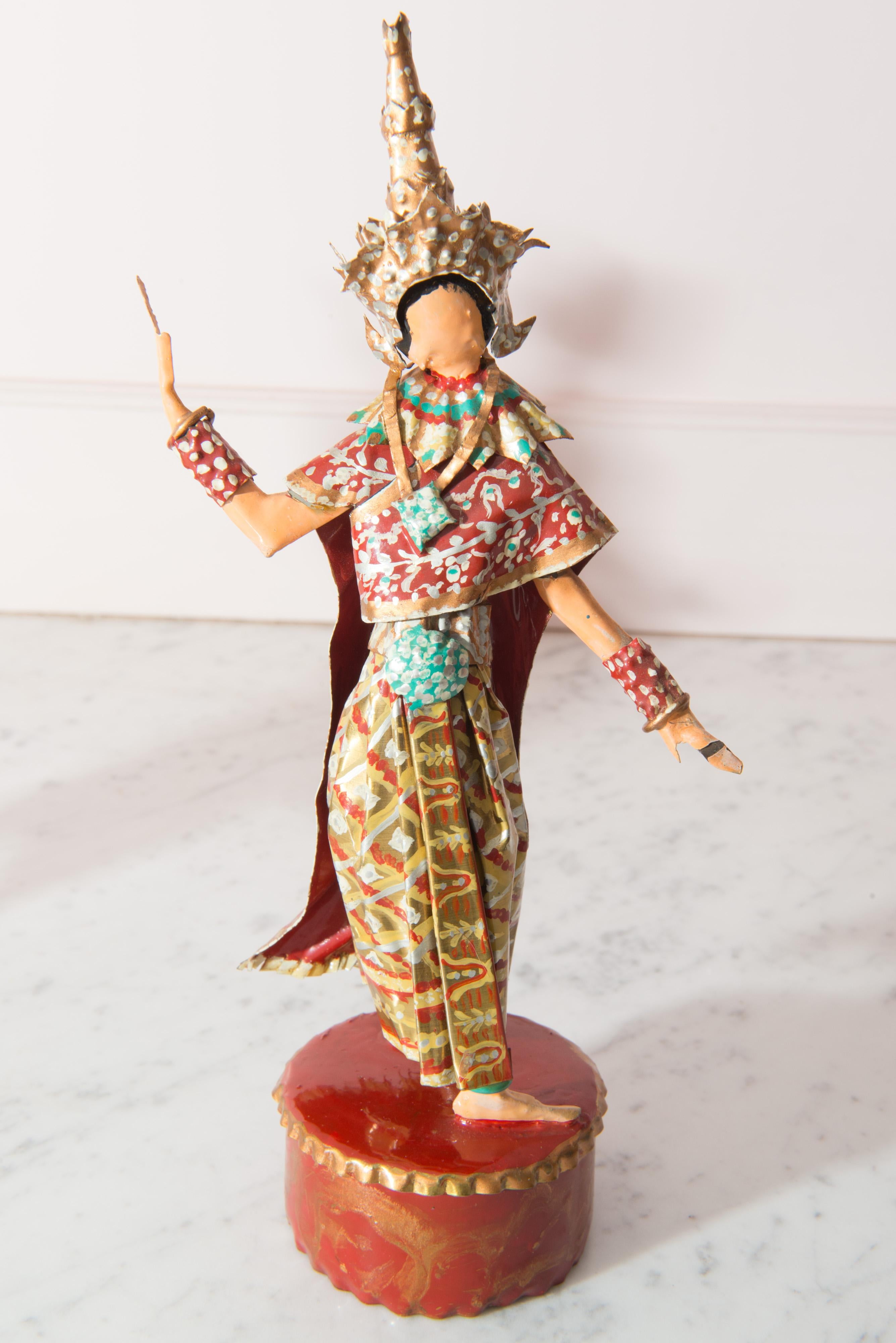 Trio of Thailand Dance Costumed Sculptures by Lee Menichetti For Sale 3