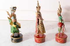 Trio of Thailand Dance Costumed Sculptures by Lee Menichetti USA 1970s