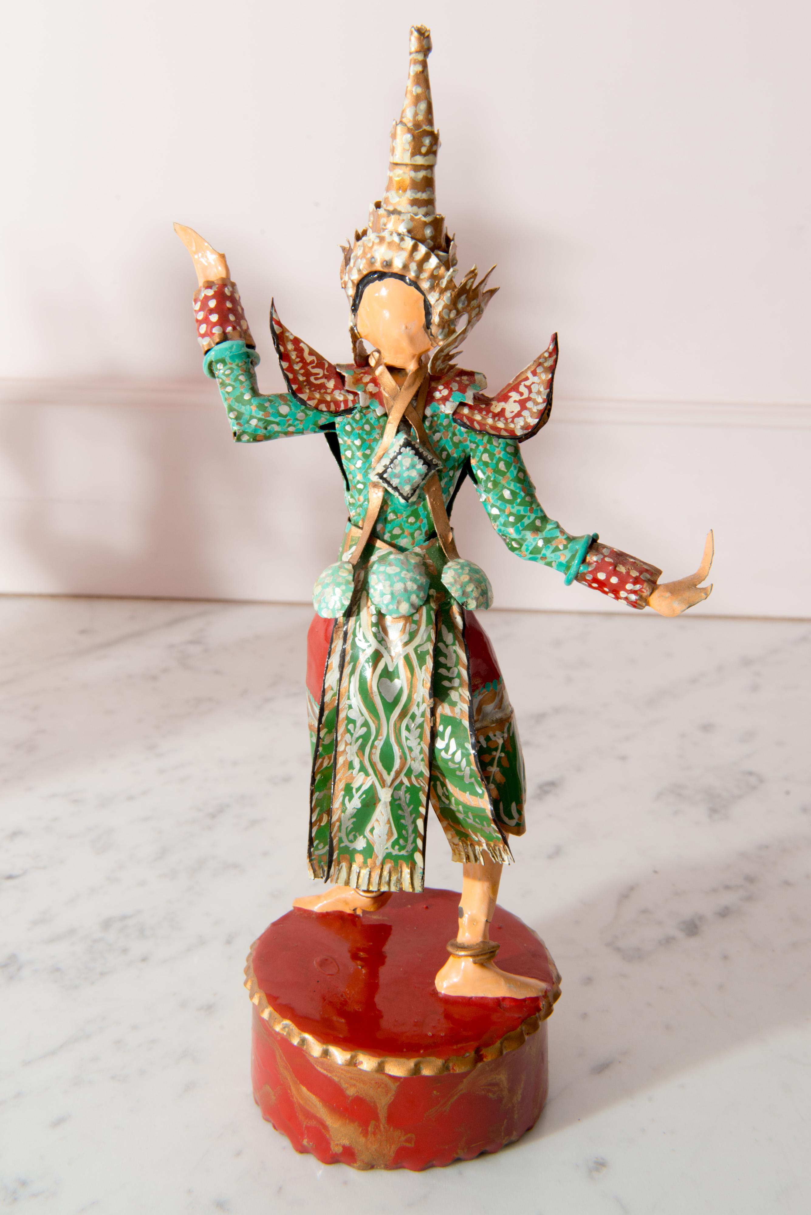 American Trio of Thailand Dance Costumed Sculptures by Lee Menichetti For Sale