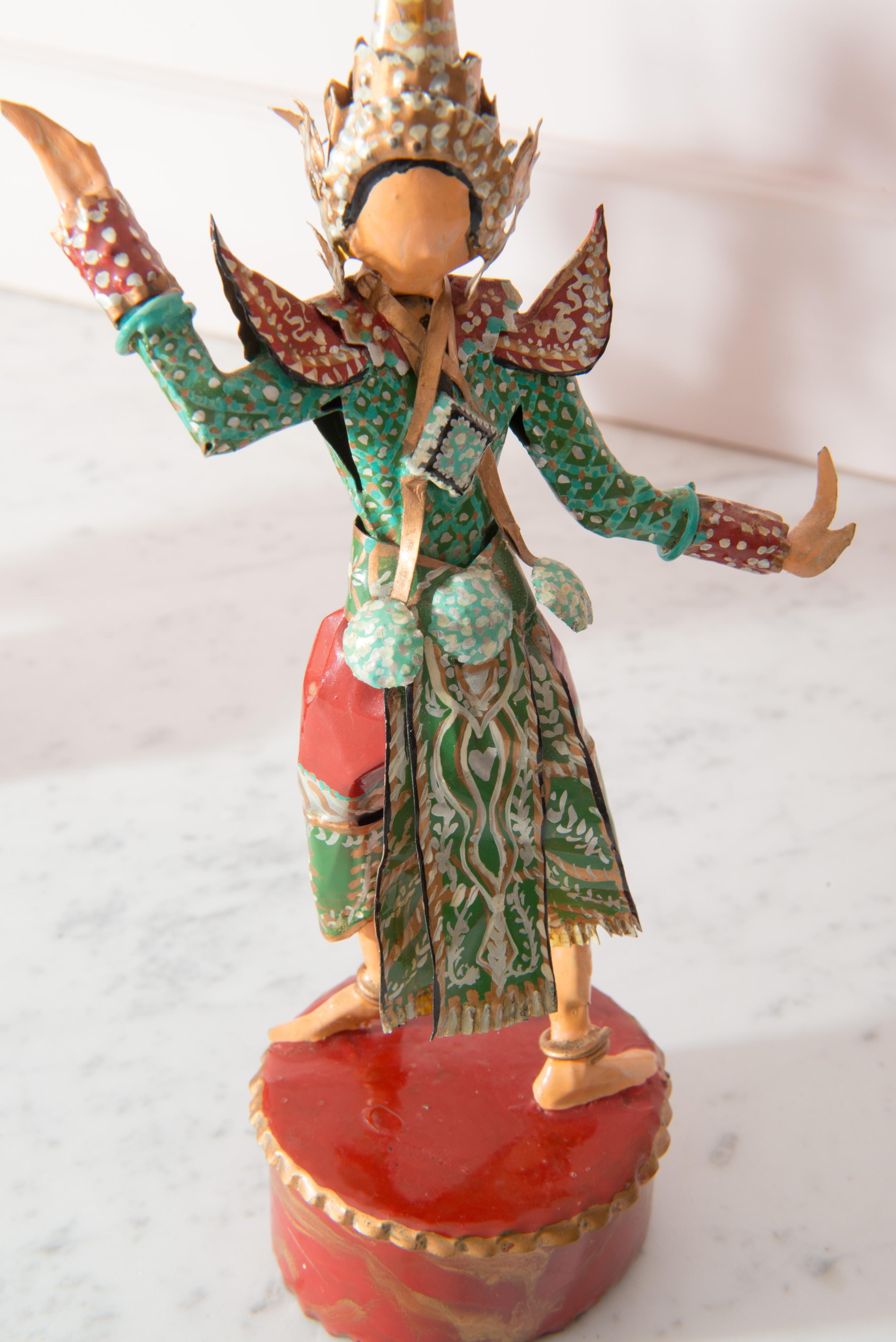 Late 20th Century Trio of Thailand Dance Costumed Sculptures by Lee Menichetti For Sale