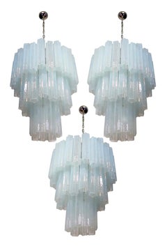 Trio of 48 Tronchi Chandeliers in Toni Zuccheri Style for Venini, Murano