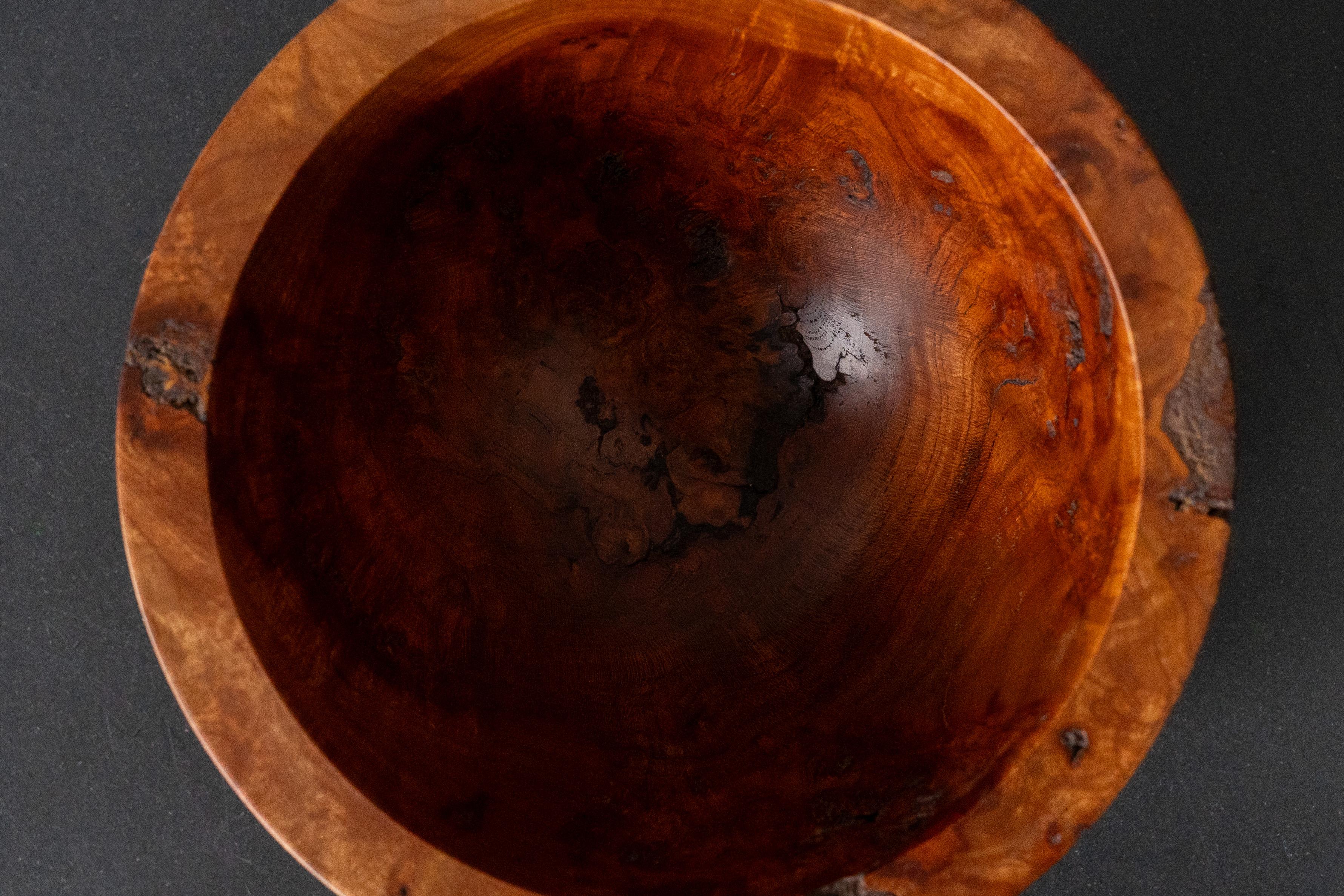 Zebra Wood Trio of Turned Wood Studio Bowls For Sale