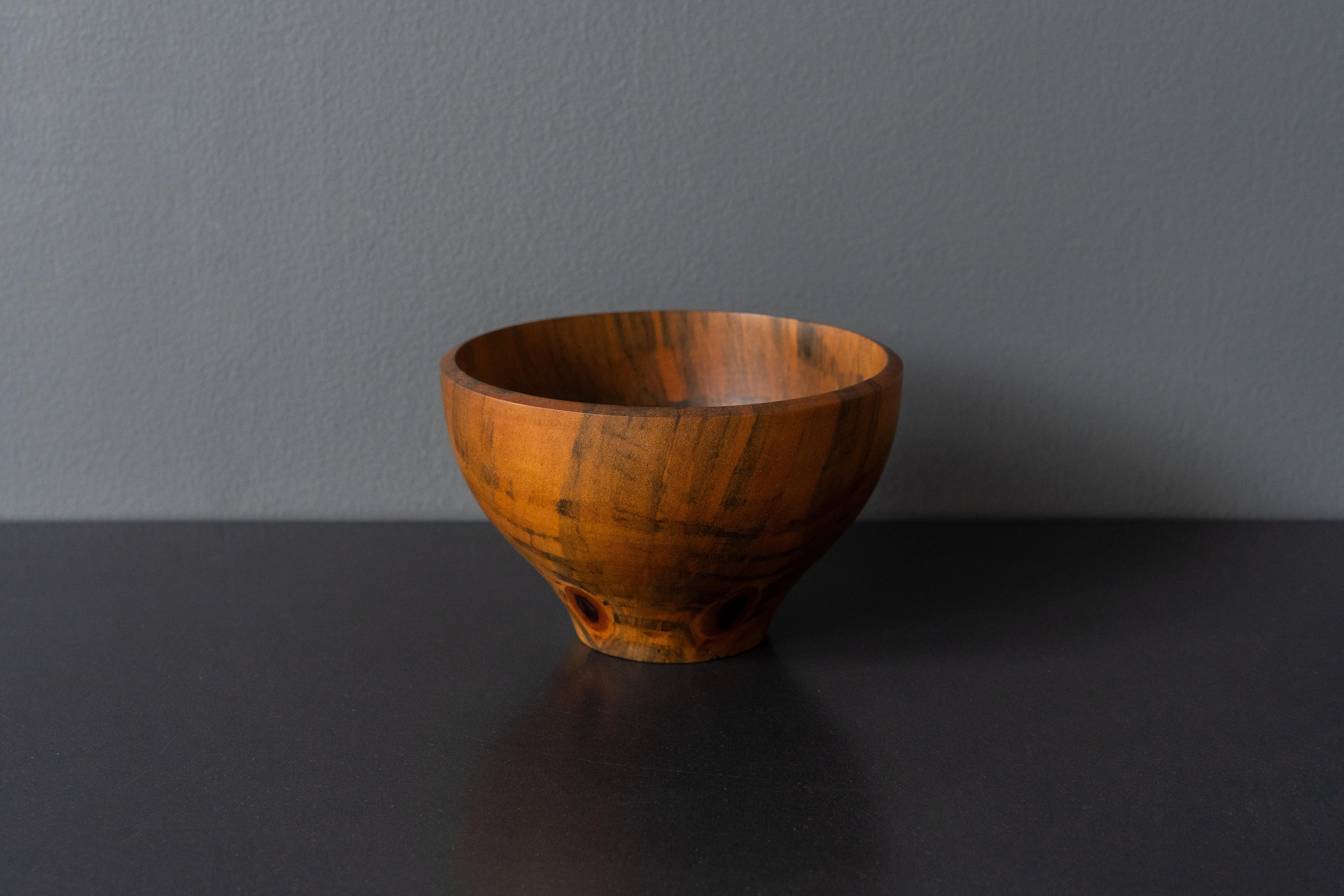 Trio of Turned Wood Studio Bowls For Sale 2