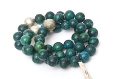 Custom Made Jeweler Turquoise Beaded and Silver Ball Bracelets Trio Of Three