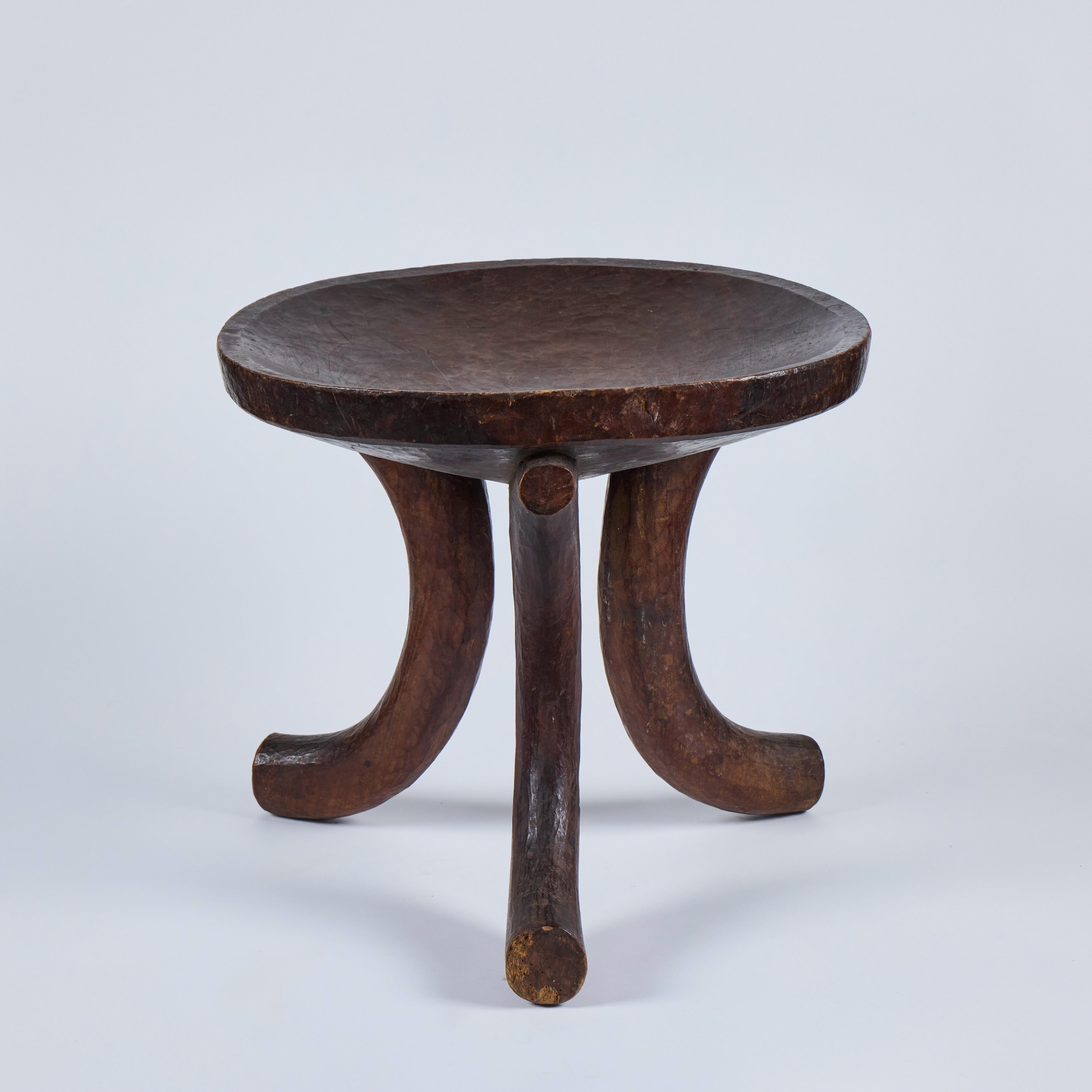 Trio of Vintage African Stools (Ethiopian) For Sale 7