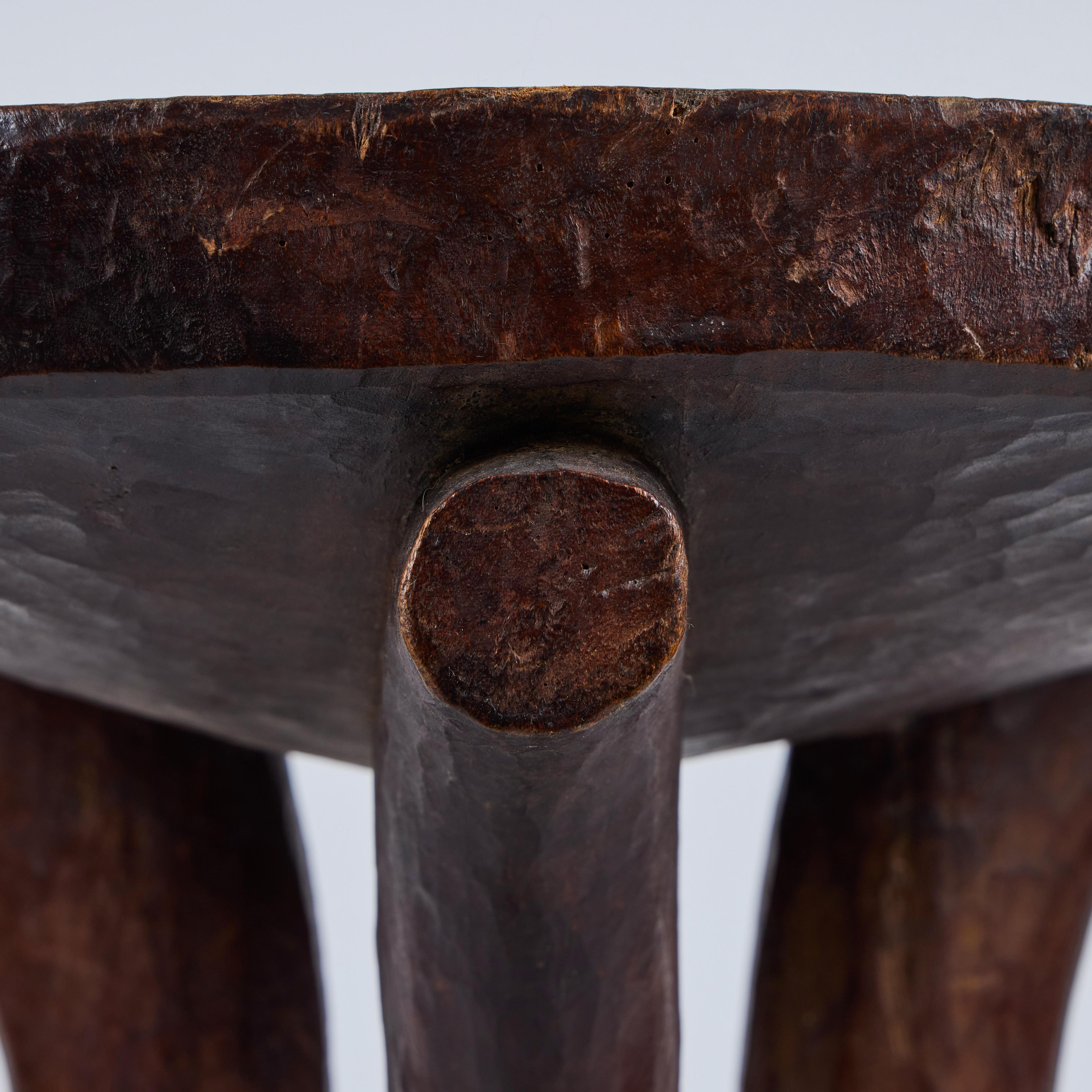 Trio of Vintage African Stools (Ethiopian) For Sale 9
