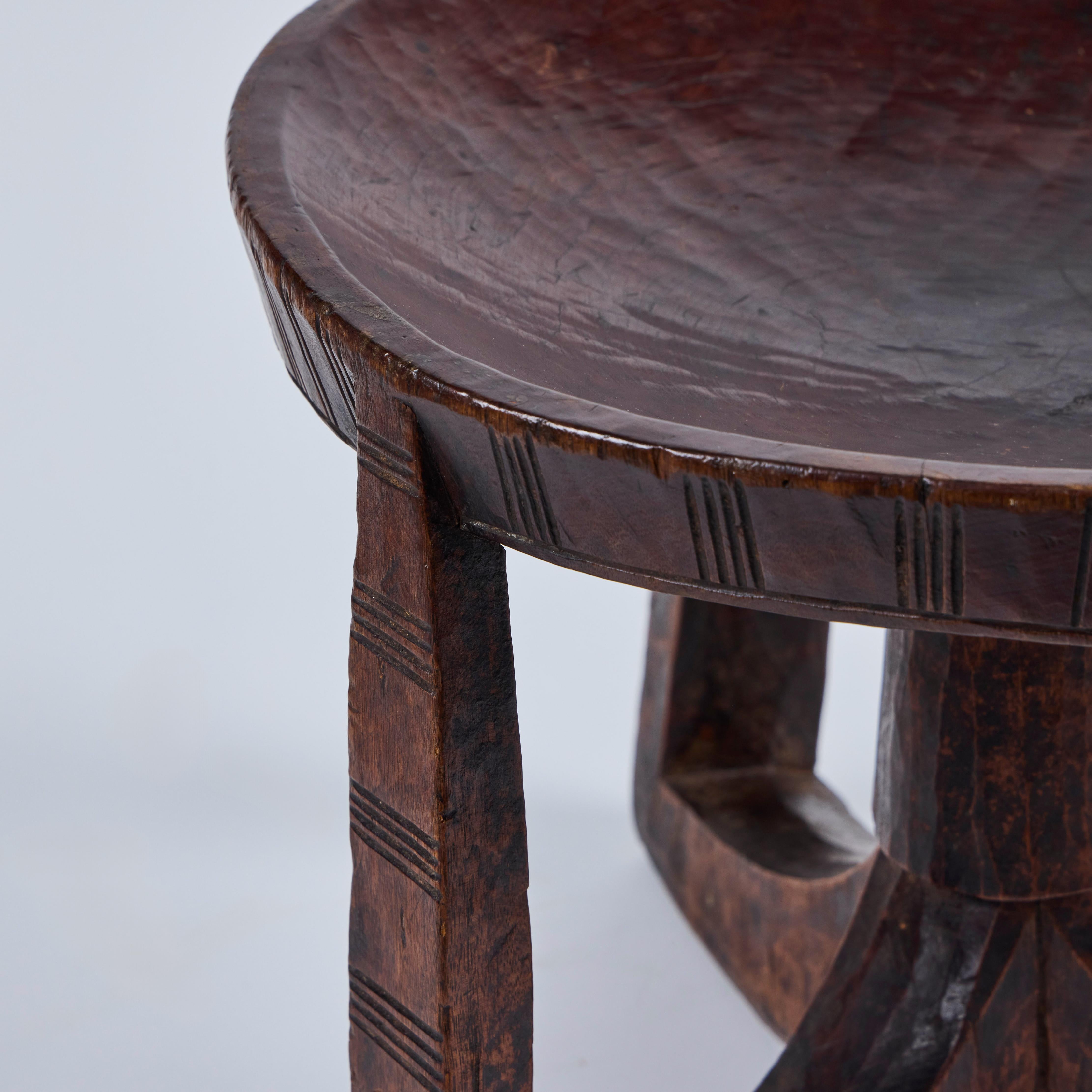 Trio of Vintage African Stools (Ethiopian) For Sale 12