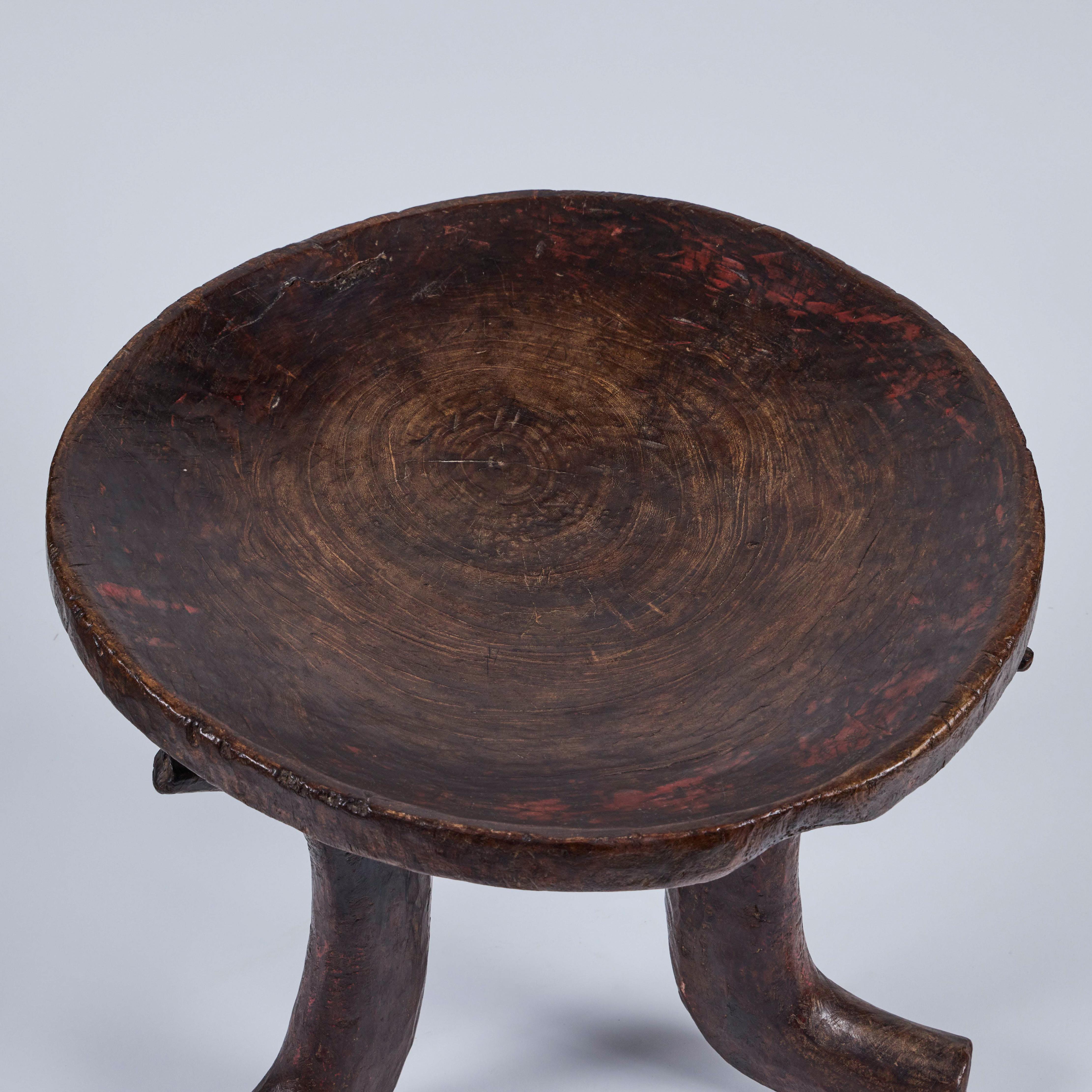 Trio of Vintage African Stools (Ethiopian) In Good Condition For Sale In Pasadena, CA