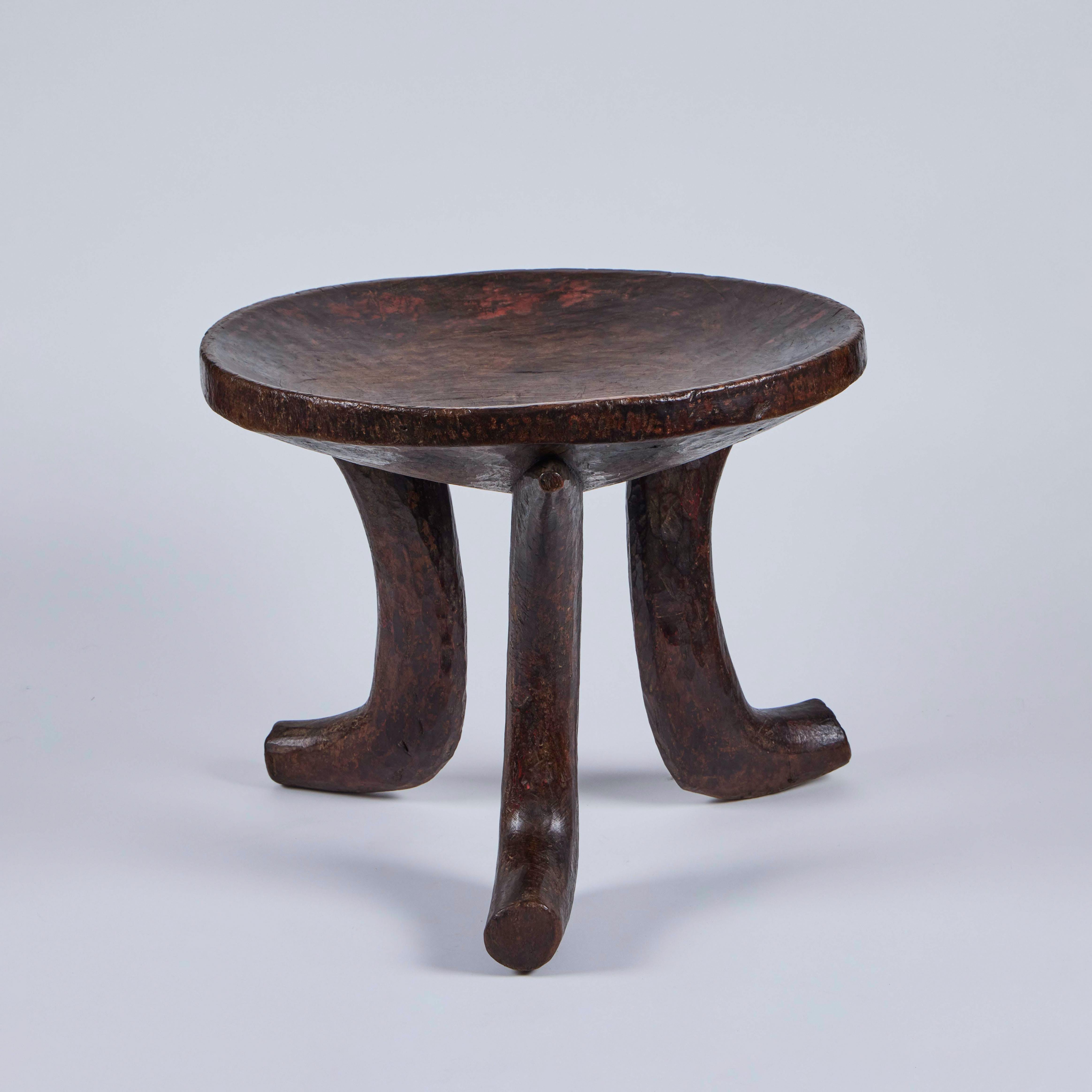 Wood Trio of Vintage African Stools (Ethiopian) For Sale