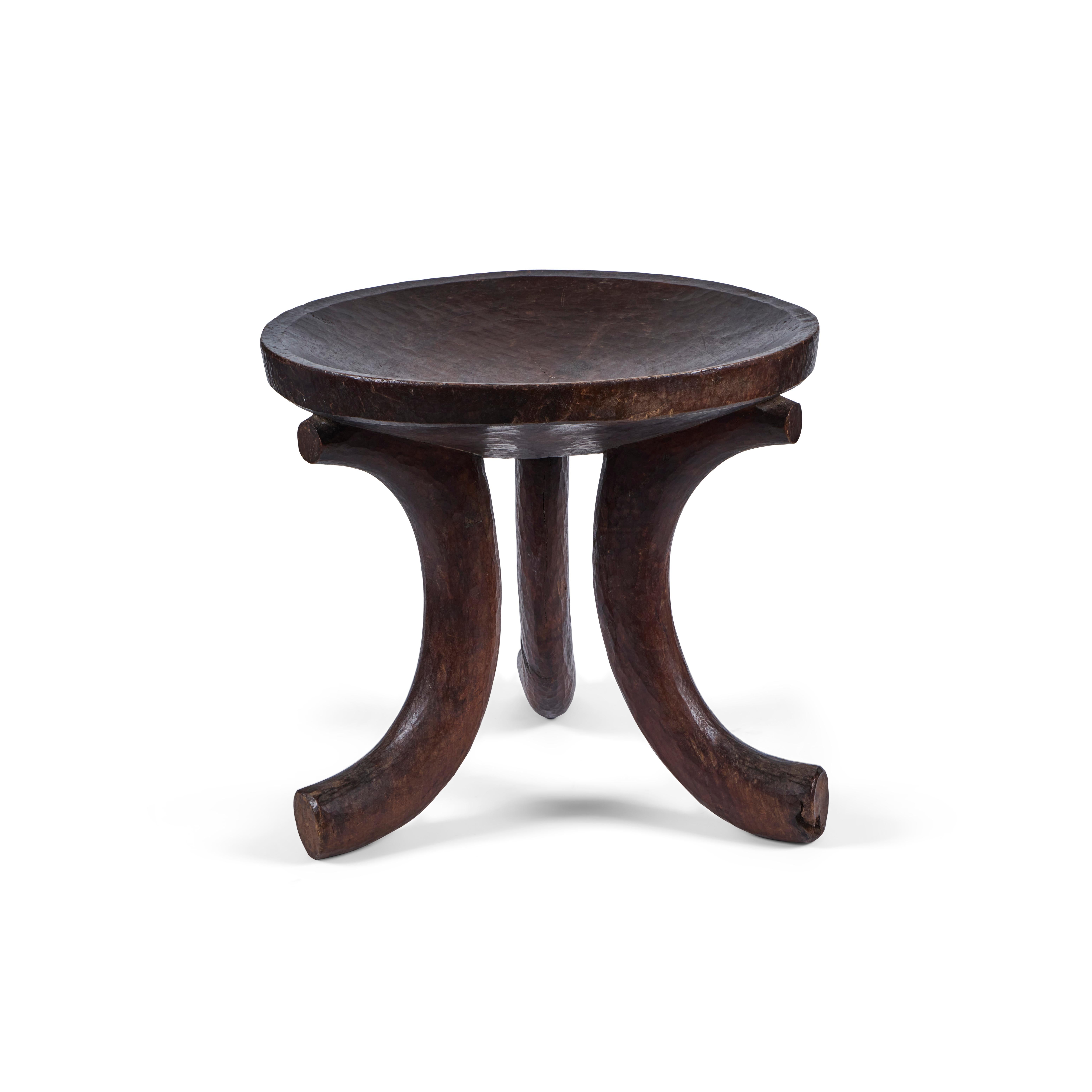 Trio of Vintage African Stools (Ethiopian) For Sale 3