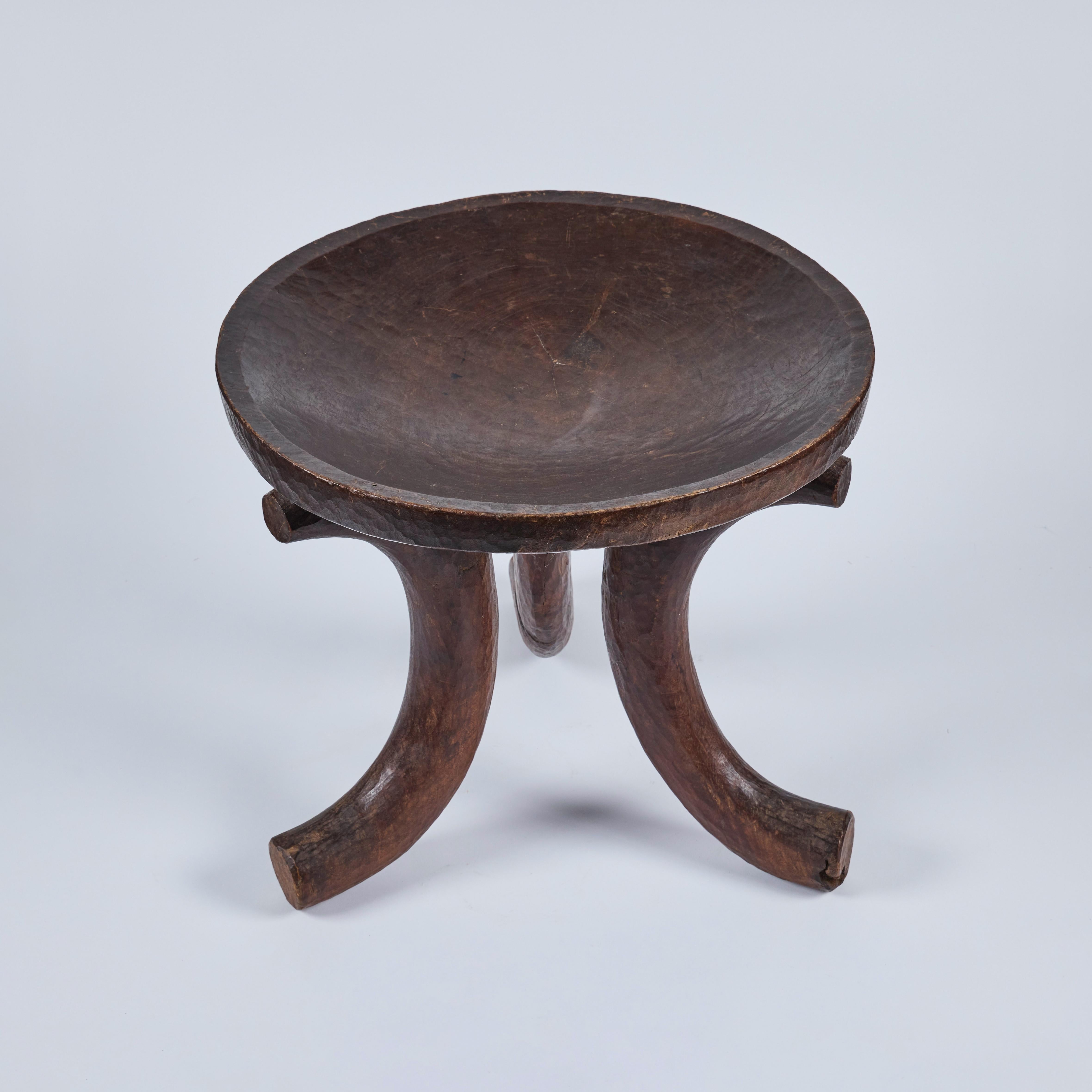 Trio of Vintage African Stools (Ethiopian) For Sale 4