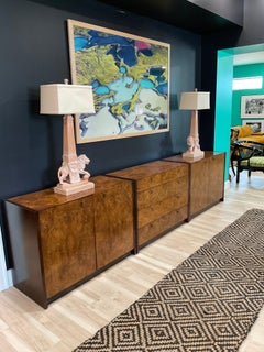 Trio of Vintage Burled Wood Cabinets from Century Furniture