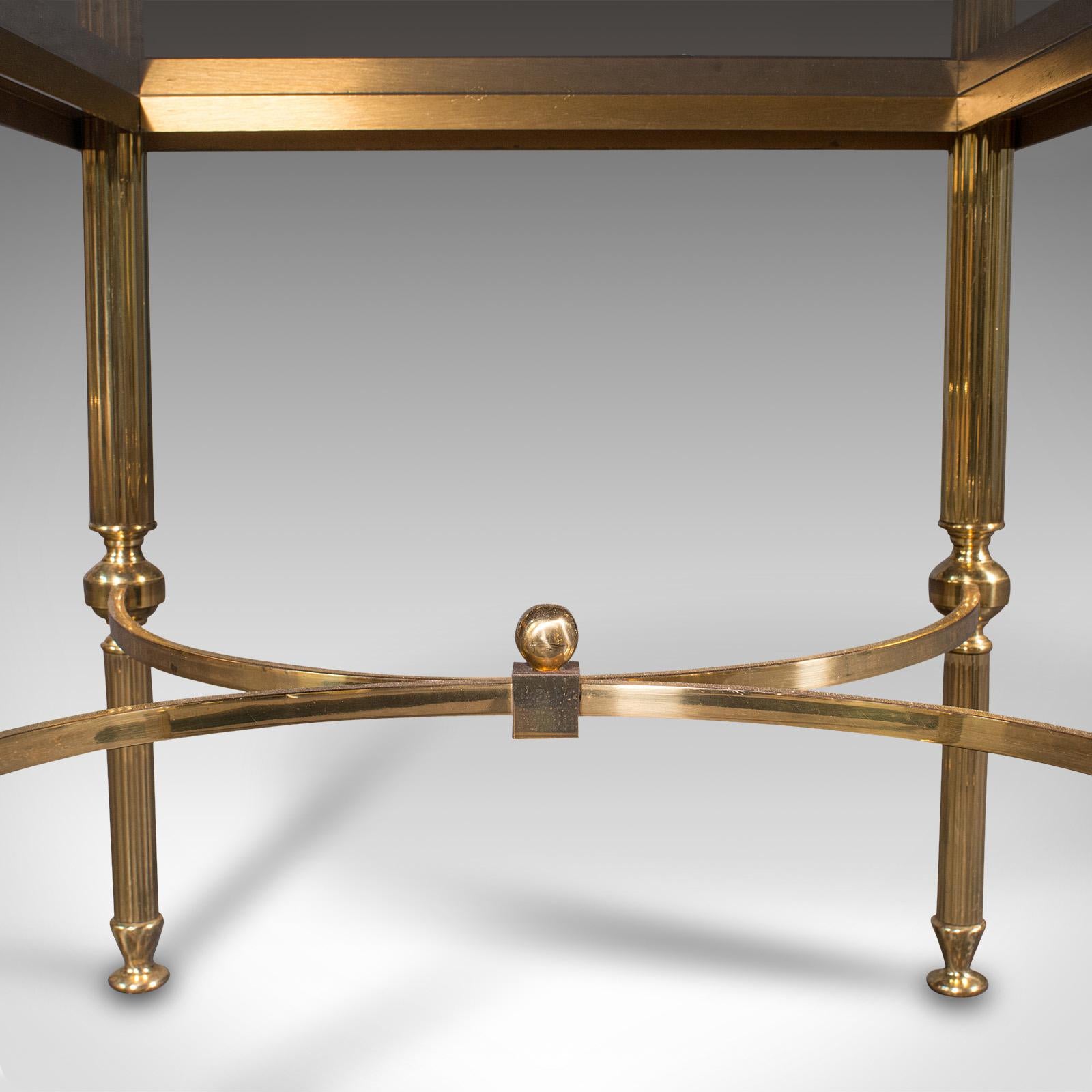 Trio of Vintage Nest Tables, French Brass, Occasional, Coffee, Late 20th Century For Sale 8