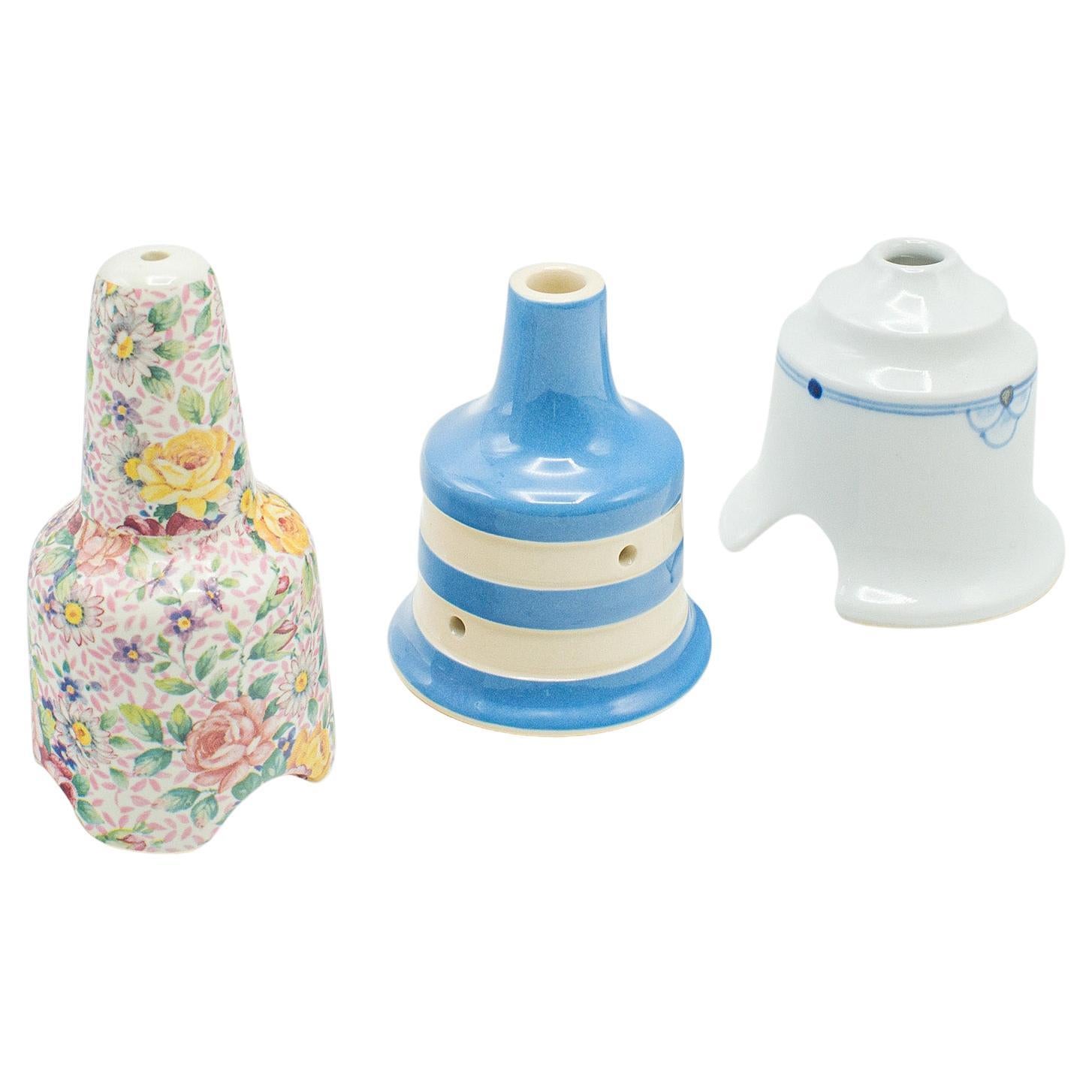 Trio Of Vintage Pie Chimneys, English, Ceramic, Cookery, Baking Aids, Circa 1980