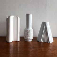 Trio of White Vases by Thomas, Dansk and Rosenthal Plissee