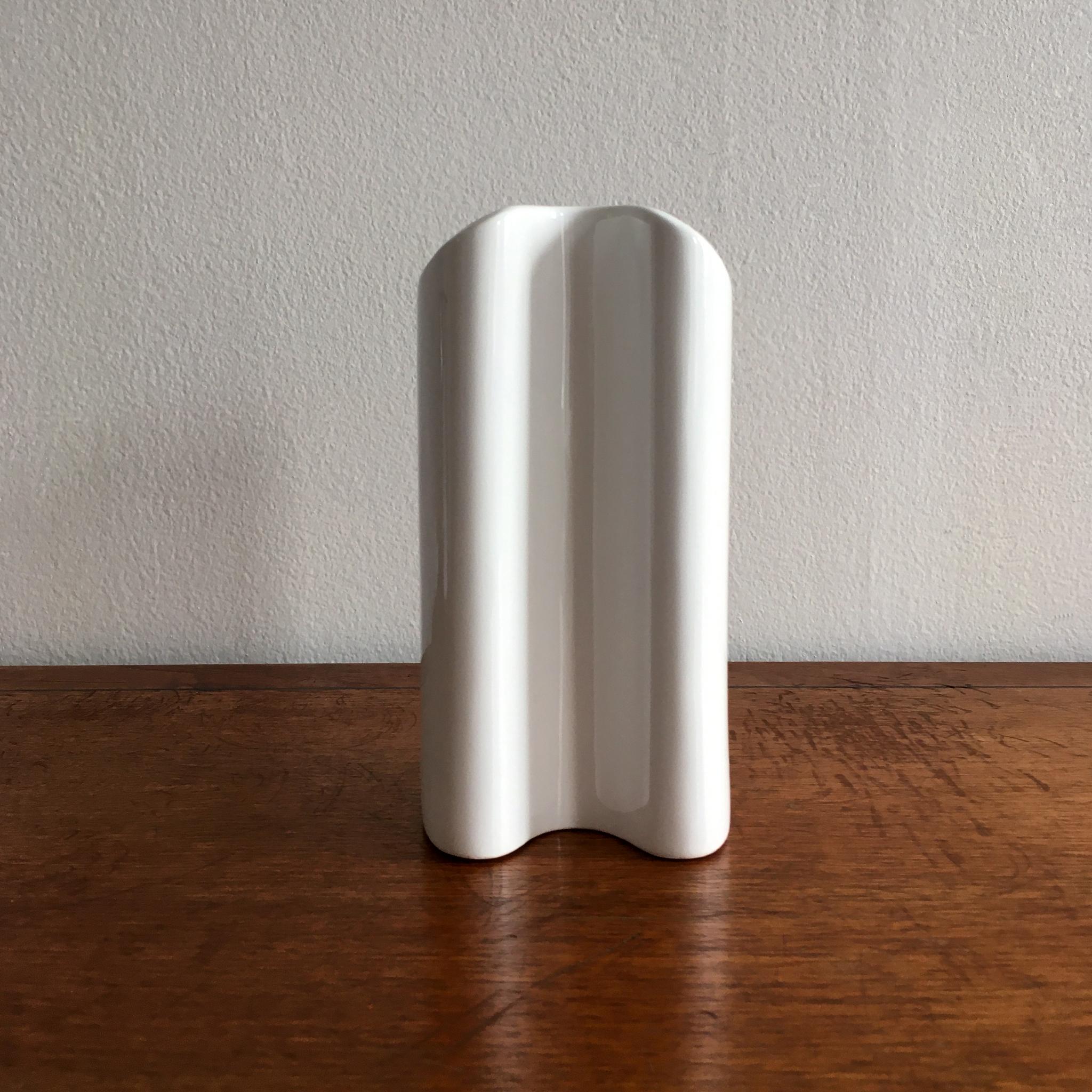 20th Century Trio of White Vases by Thomas, Dansk and Rosenthal Plissee 