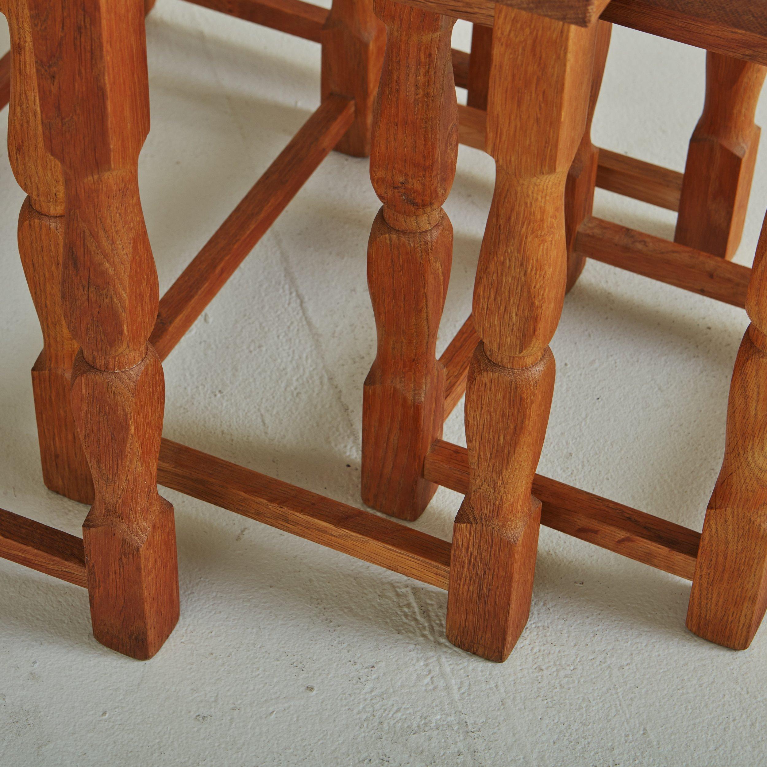 Trio of Wooden Nesting Side Tables, Sweden 20th Century For Sale 4