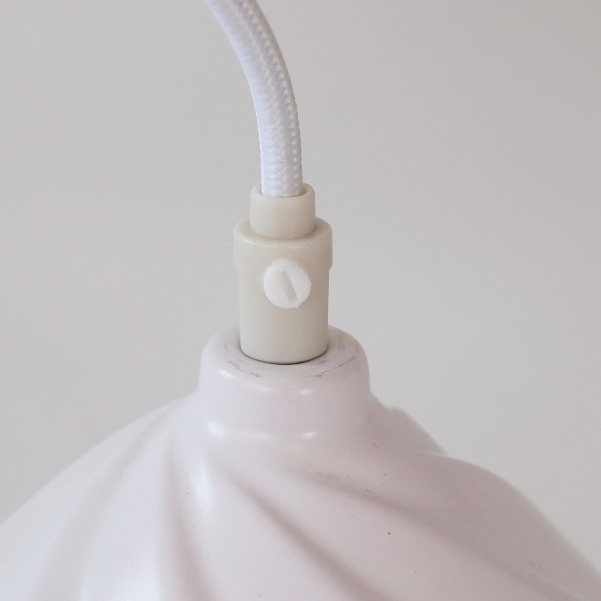 Trio Scalloped Porcelain Pendant Lights by Søholm, Denmark For Sale 7