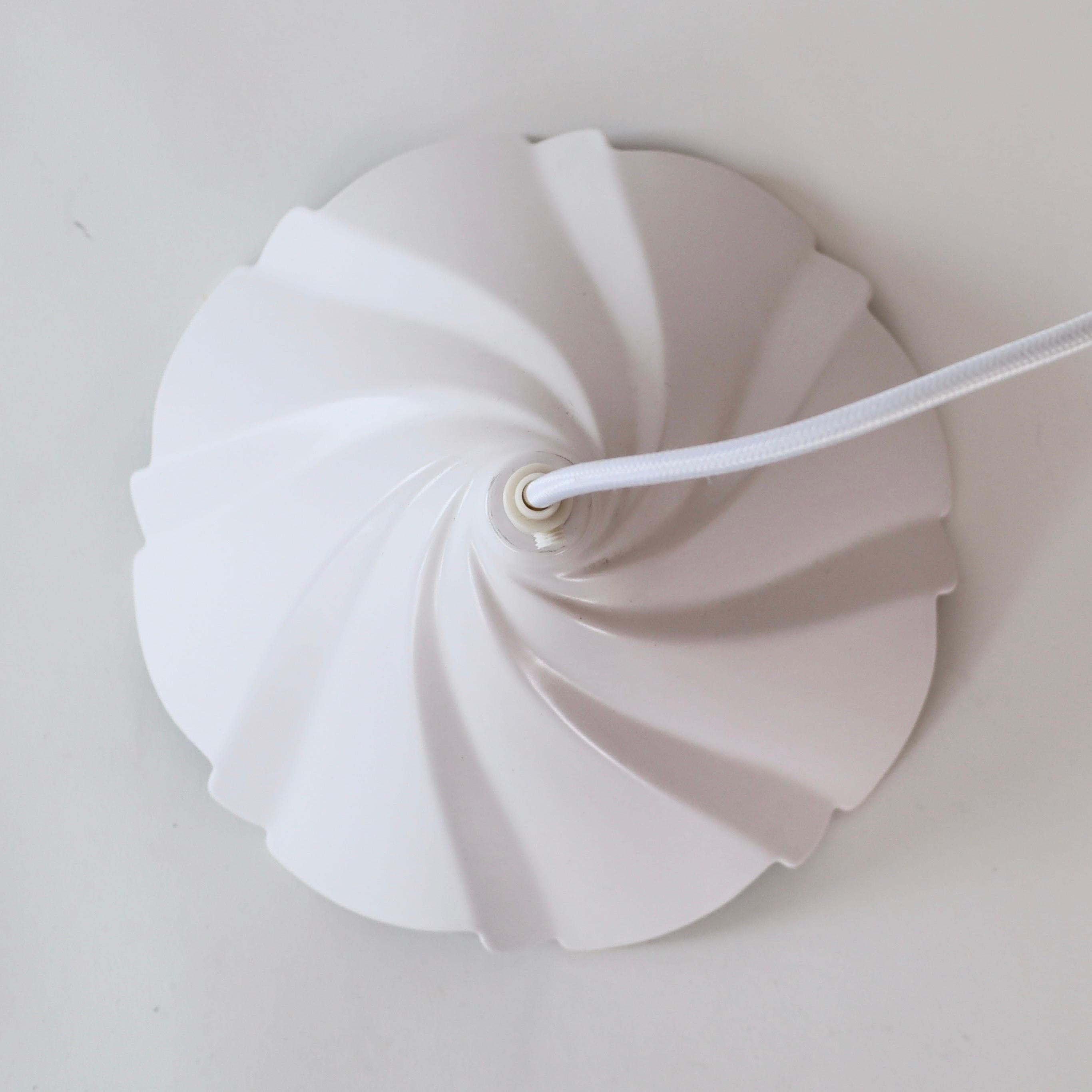 Trio Scalloped Porcelain Pendant Lights by Søholm, Denmark For Sale 2
