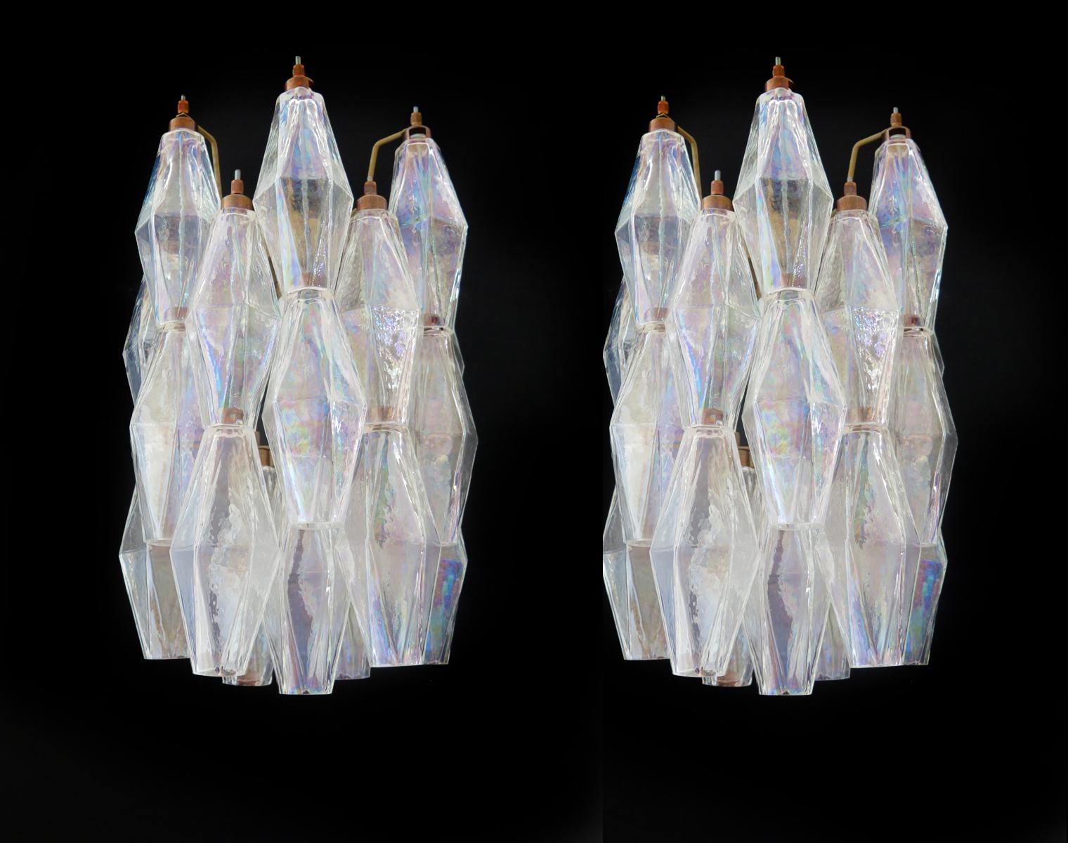 Trio Sconces Iridescent Glass 