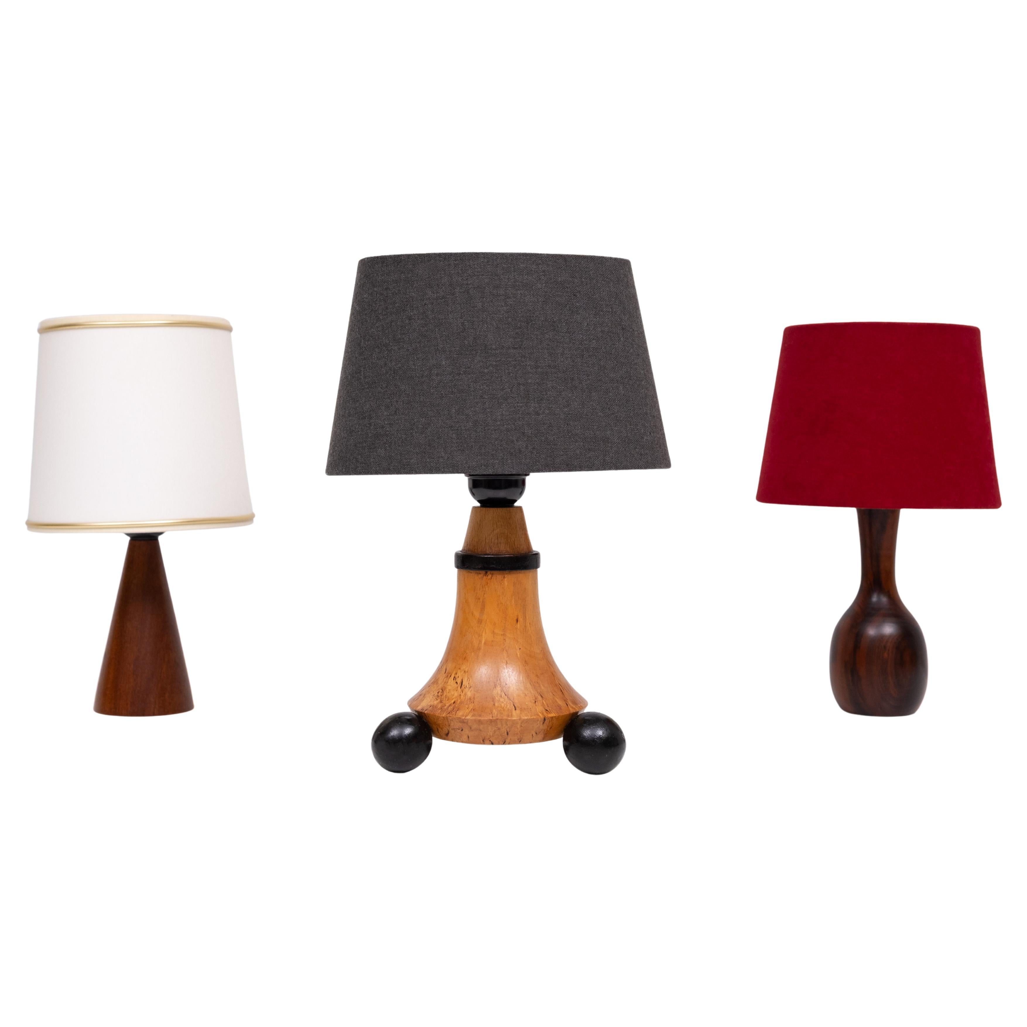 Trio small Table lamps 1960s  incl Shades Holland