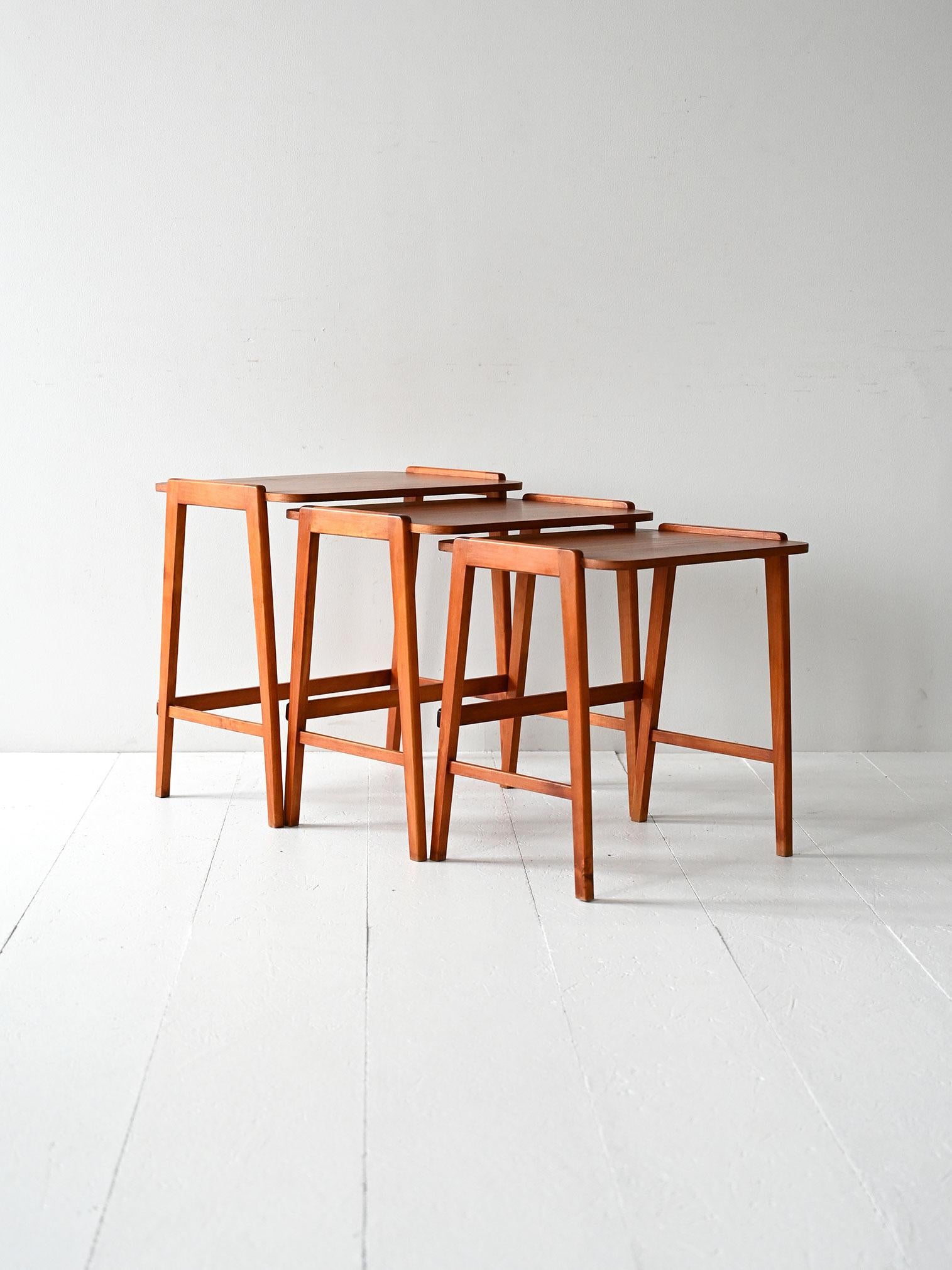 Scandinavian Modern Trio of Scandinavian interlocking coffee tables 1960s For Sale