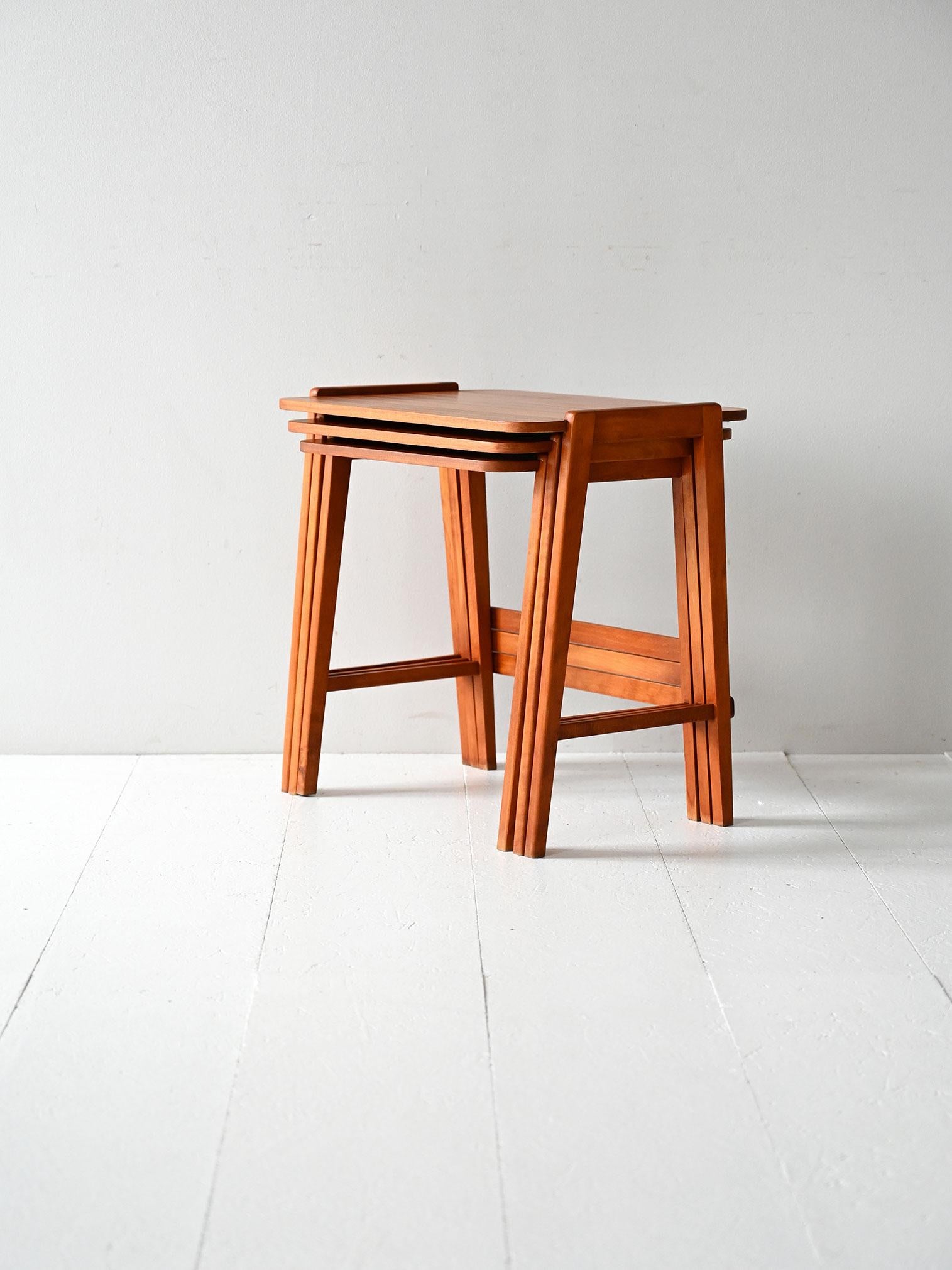 Mid-20th Century Trio of Scandinavian interlocking coffee tables 1960s For Sale