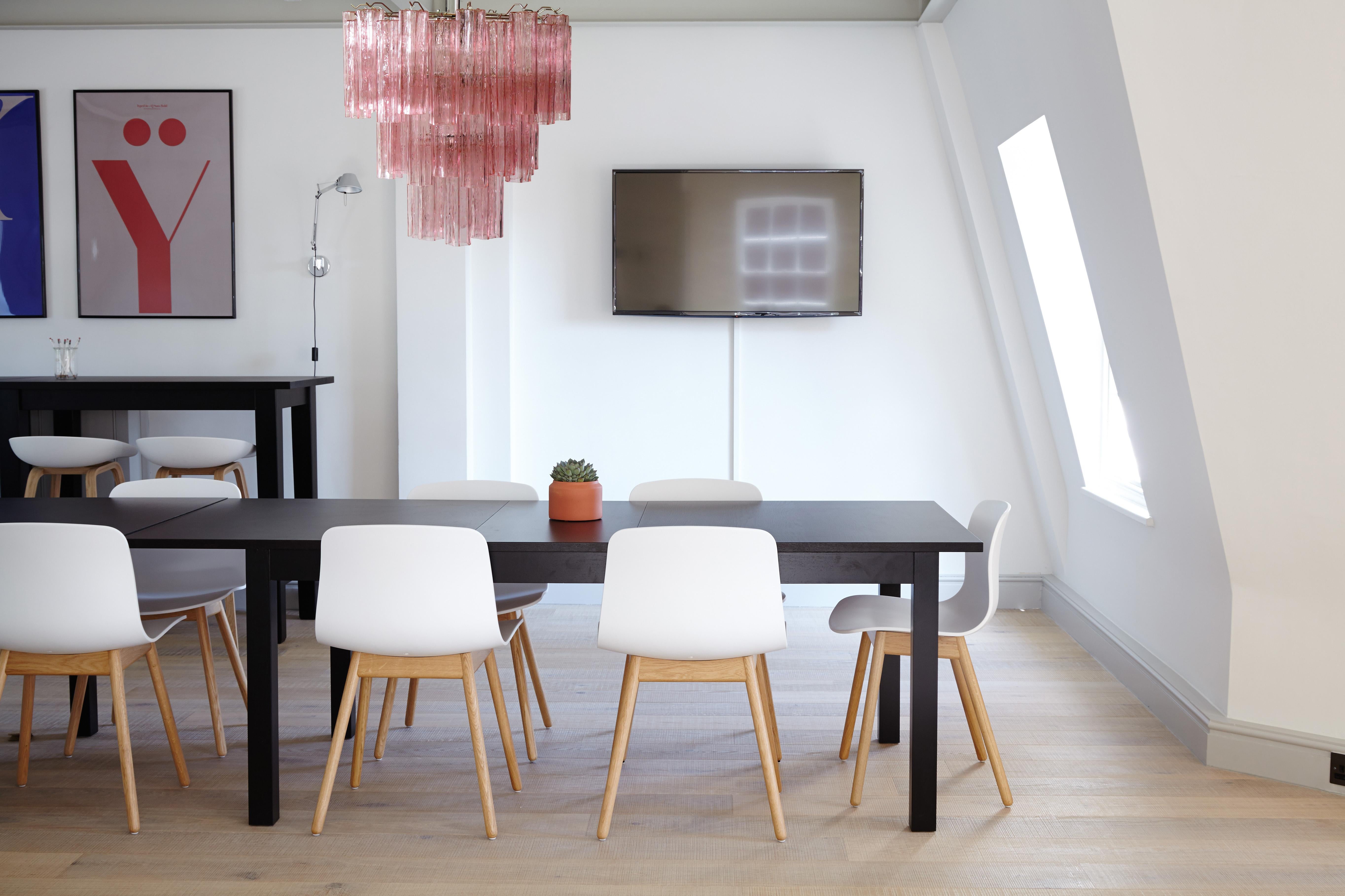 italien Trio de 52 lustres Tronchi roses de style Toni Zuccheri pour Venini, Murano en vente