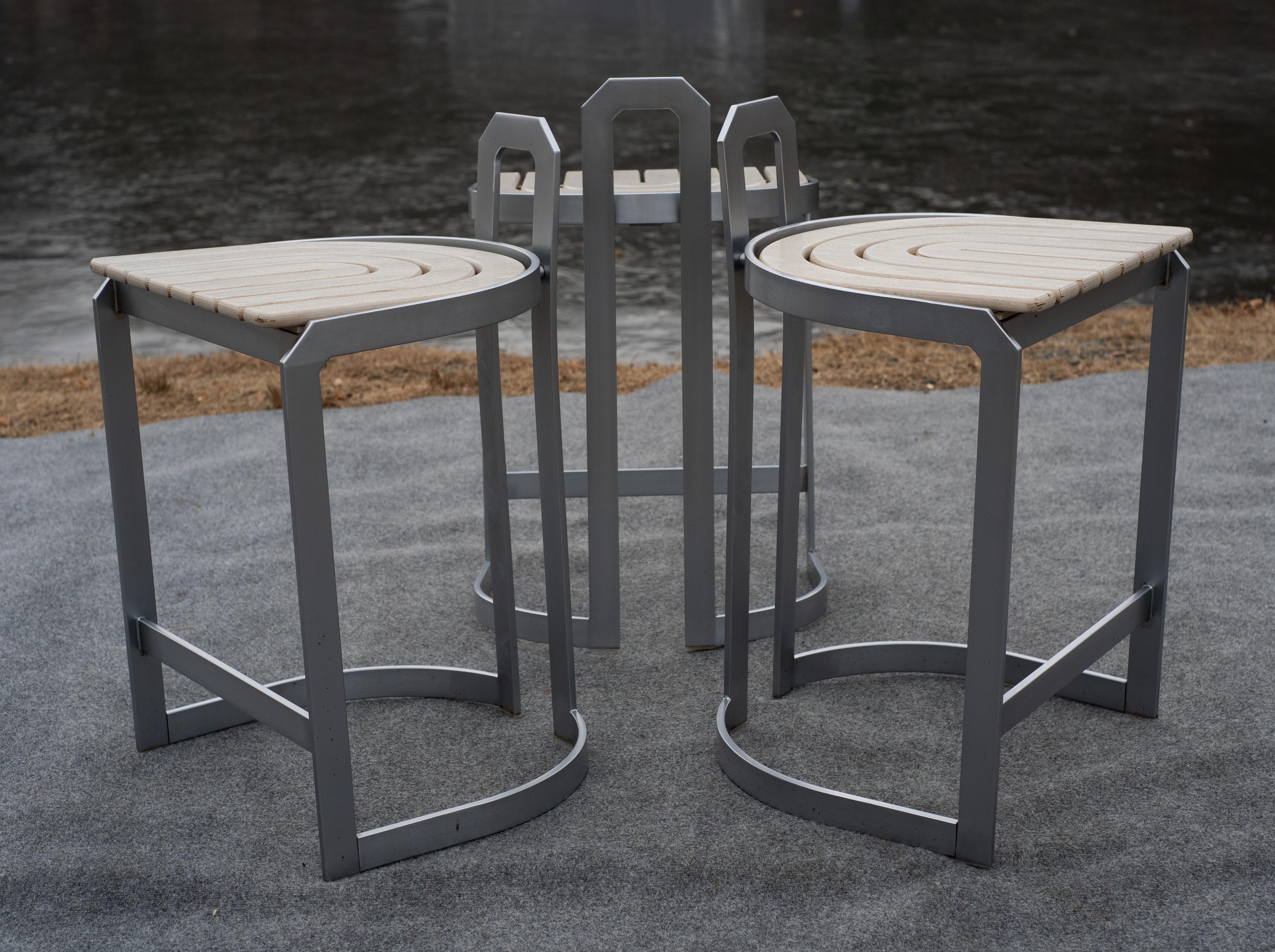 Trio Vintage Design Institute America Counter Height Bar Stools Steel Frames For Sale 1