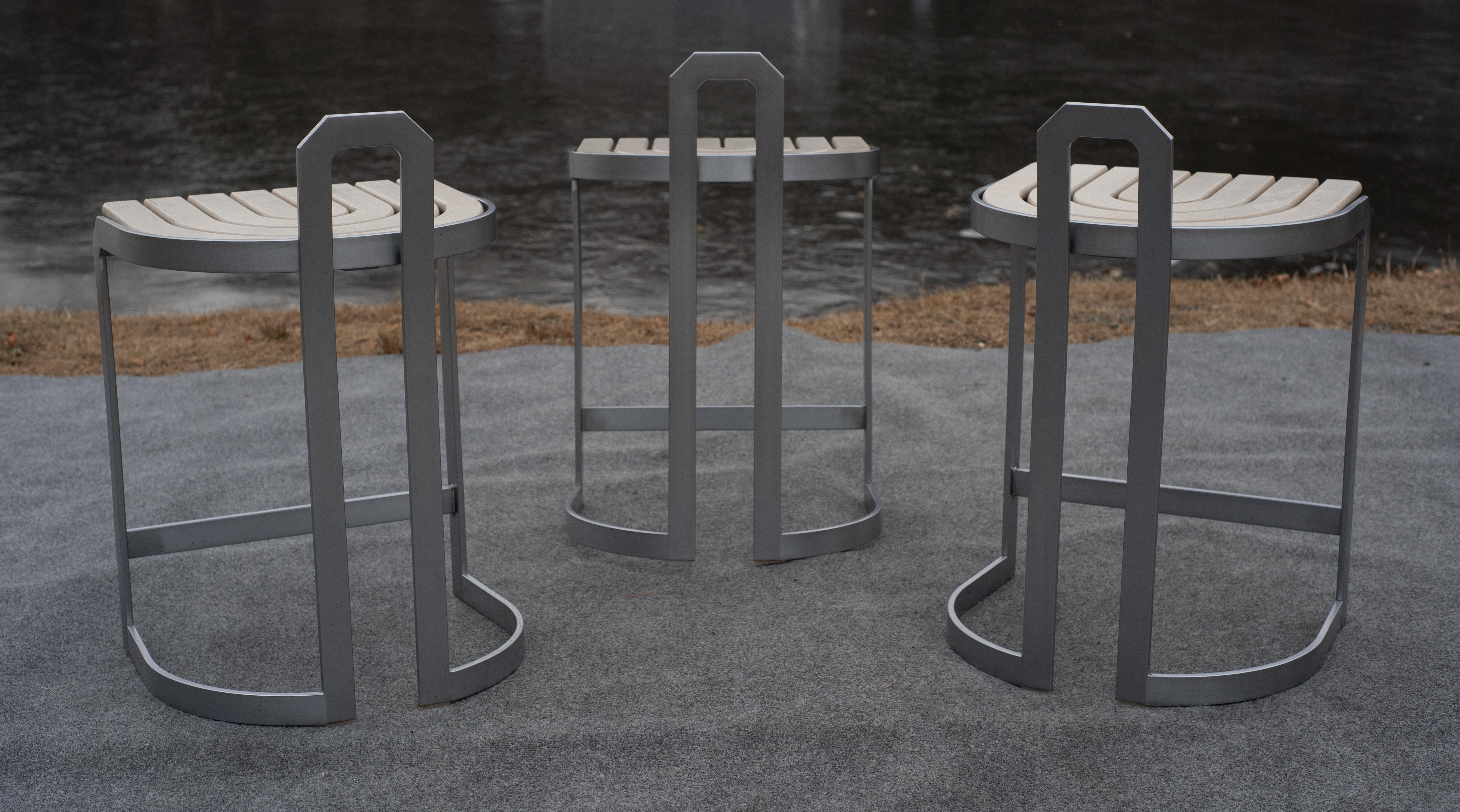 Trio Vintage Design Institute America Counter Height Bar Stools Steel Frames For Sale 3