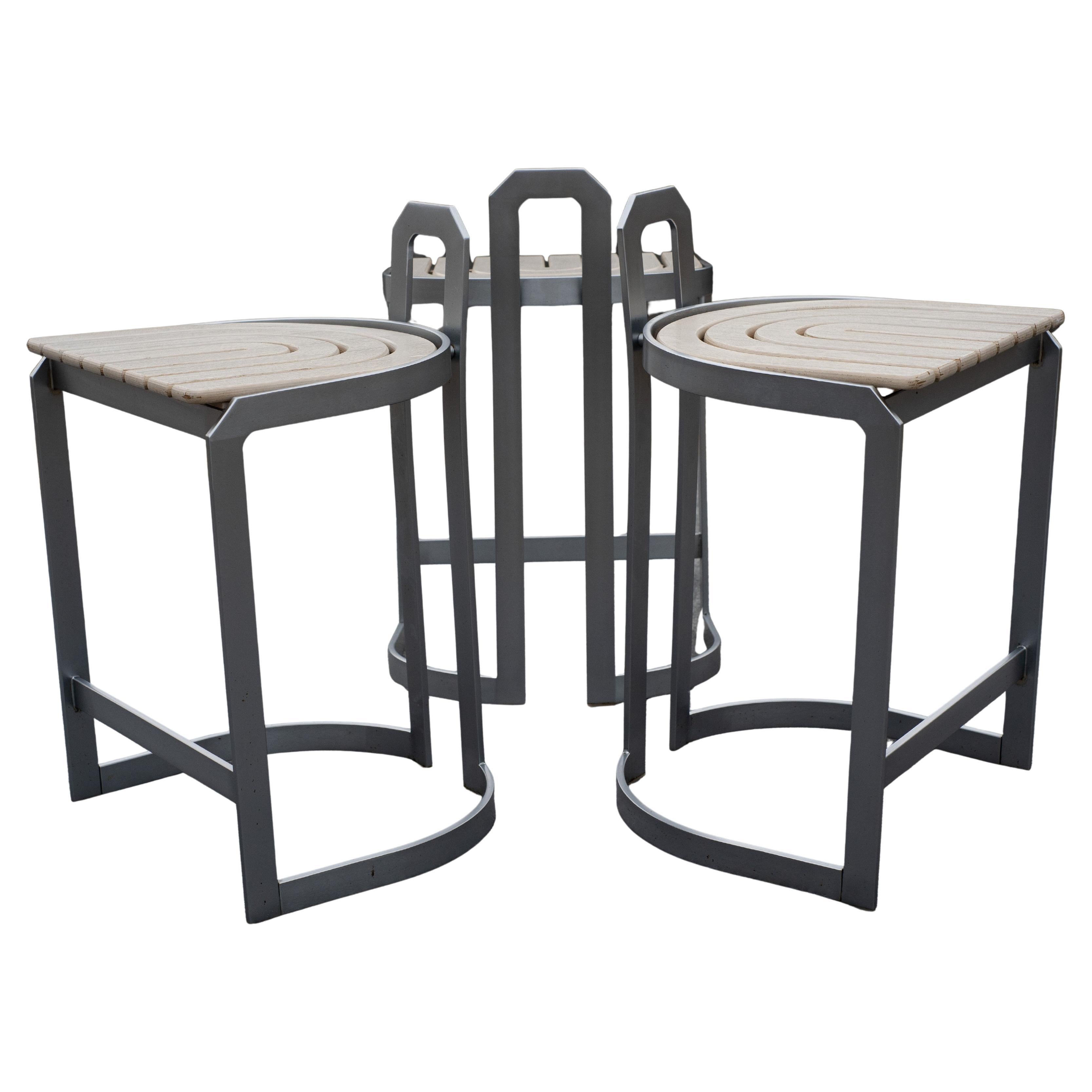 Trio Vintage Design Institute America Counter Height Bar Stools Steel Frames