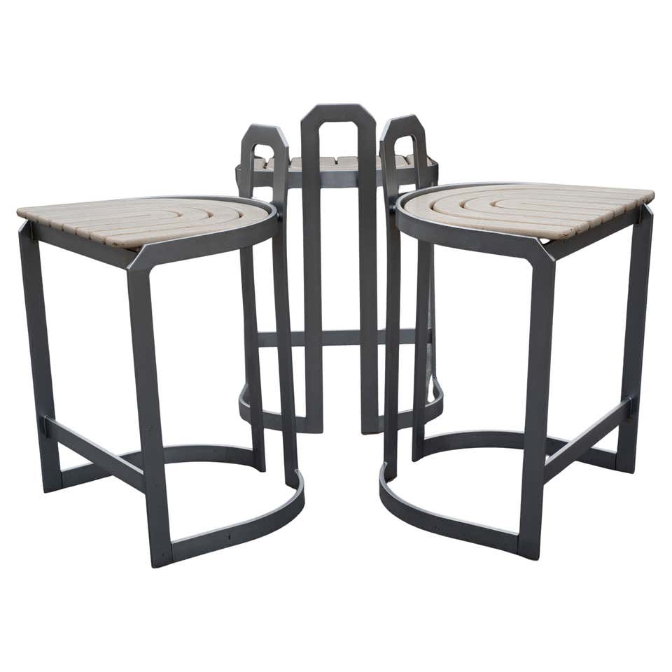 Mid Century Pair Heavy Coil Spring Bar Stools Pair Industrial Steam ...