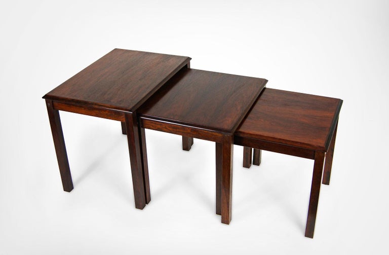 Mid-Century Modern TRIOH Denmark Mid-Century Rosewood Nesting Tables For Sale