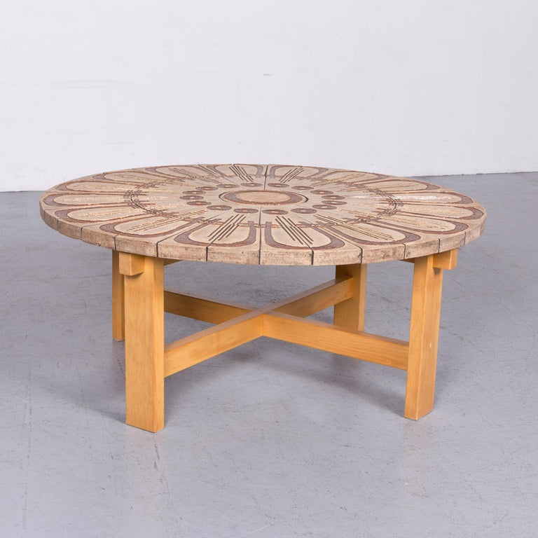 Trioh Denmark Ox Art 1978 Designer Table Brown Stoneware Coffee Table