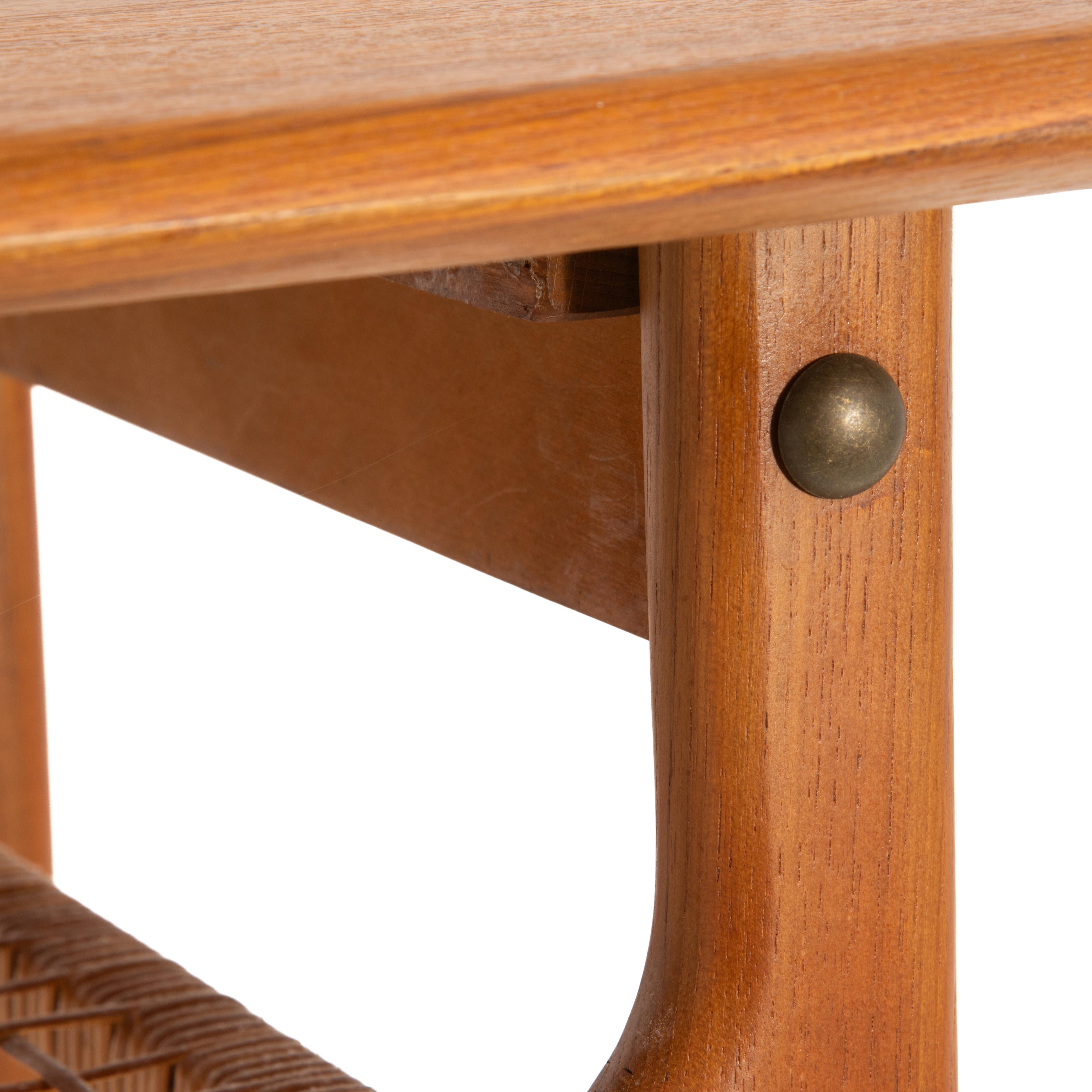 Trioh Møbelfabrik Danish Mid Century Teak Cane Side Table 6