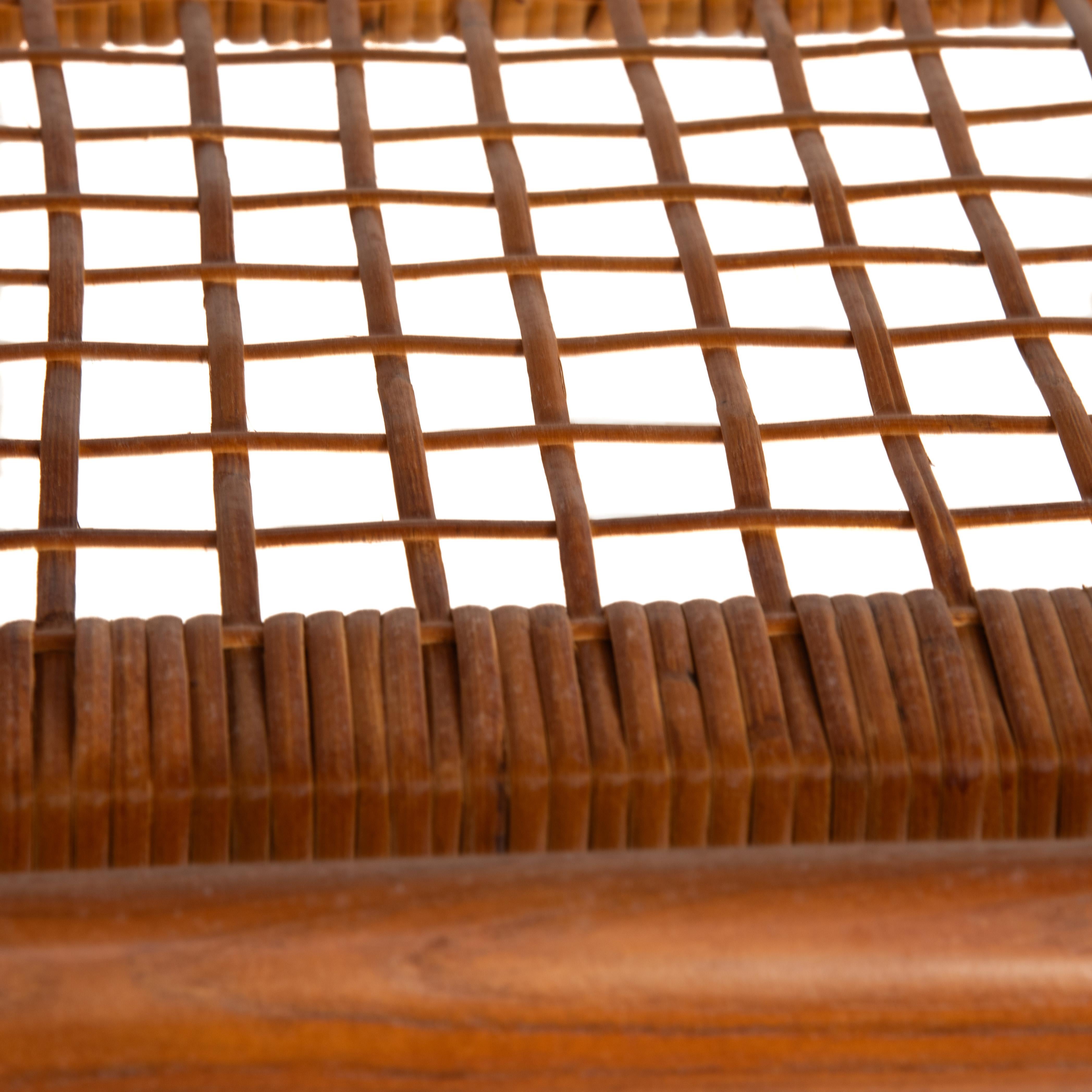 Trioh Møbelfabrik Danish Mid Century Teak Cane Side Table 7