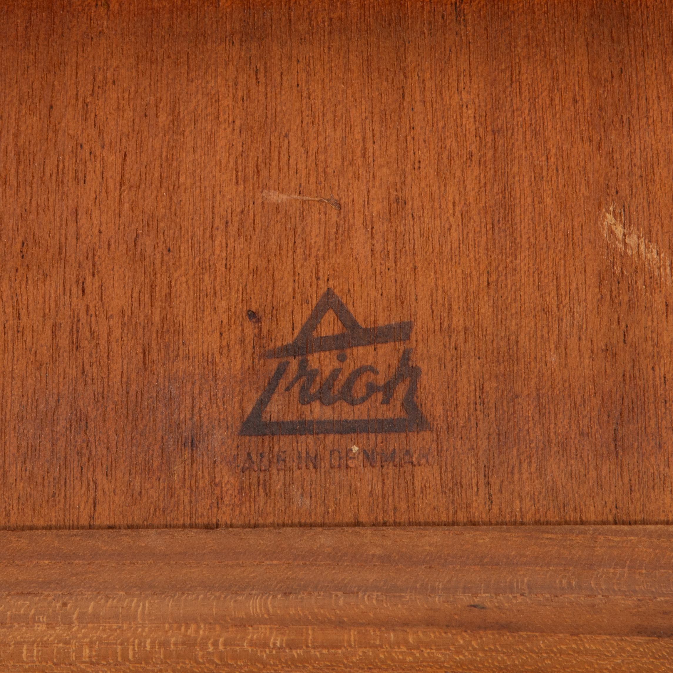 Trioh Møbelfabrik Danish Mid Century Teak Cane Side Table 9